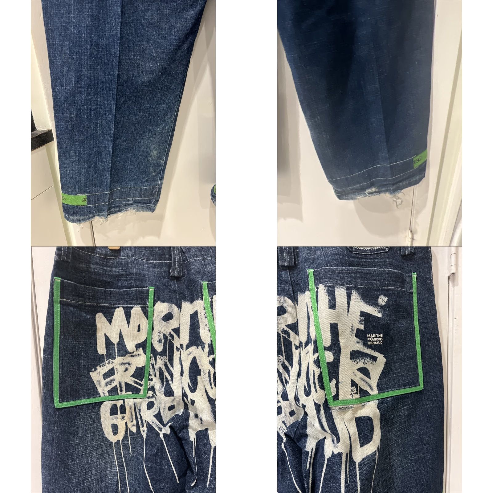 Denime VINTAGE Girbaud Jeans Denim Spellout Graffiti 90s Wide-Leg Size 38 Blue Men's Regular 38in Inseam Distressed Rare Size US 38 / EU 54 - 8 Thumbnail