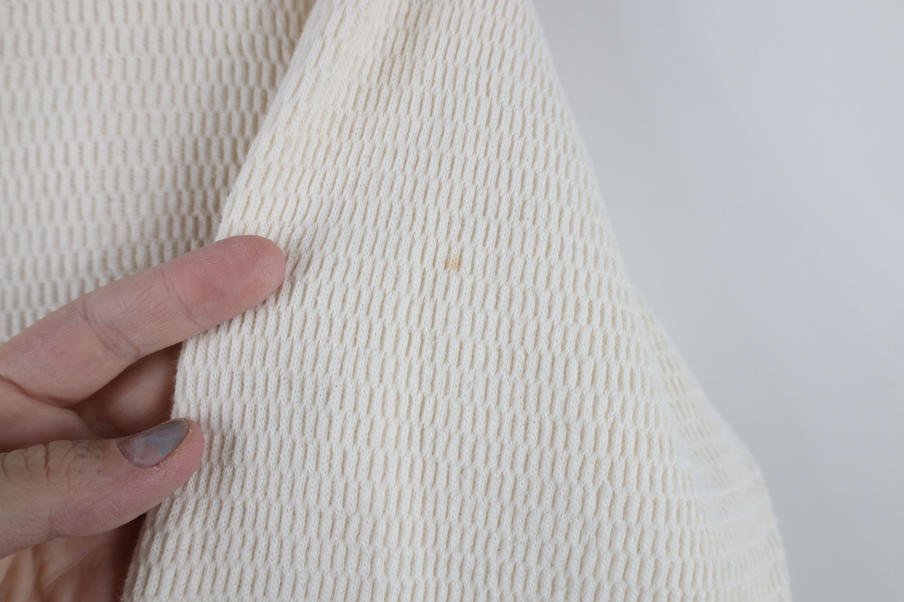 Vintage Vintage 70s Streetwear Thermal Waffle Knit T-Shirt Cream USA Size US M / EU 48-50 / 2 - 5 Thumbnail