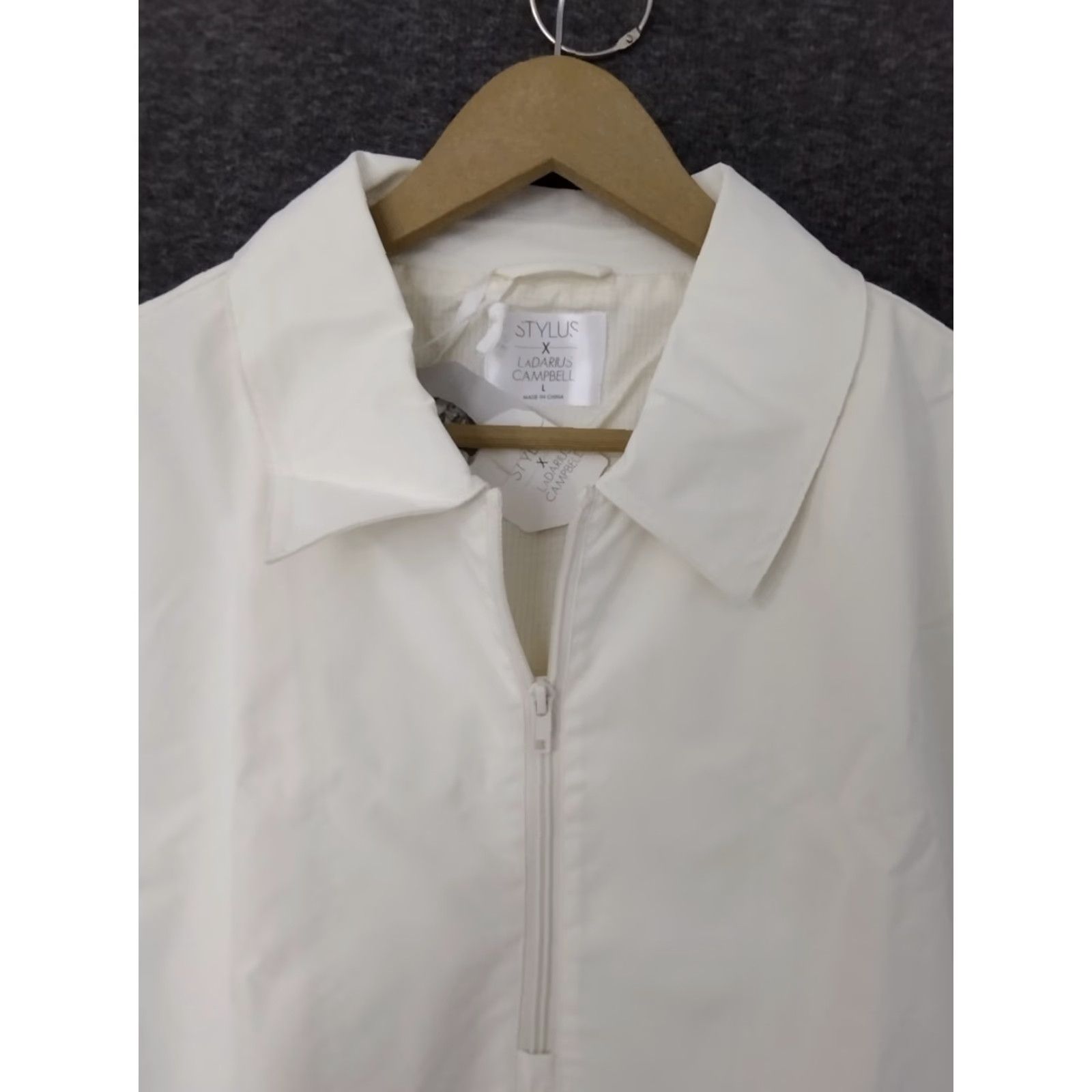 Vintage STYLUS Shirt Ladarius Campbell 1/4 Zip Long Sleeve Ivory L Men Regular Crew Neck Zip Modern Casual Vintage No N/A Size US L / EU 52-54 / 3 - 3 Thumbnail