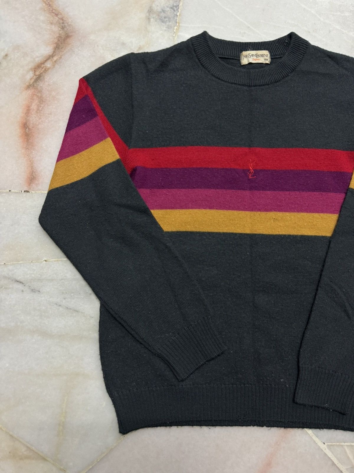 Yves Saint Laurent 💥VTG 90's YVES SAINT LAURENT ENFANTS MULTICOLOR SWEATSHIRT Size US XXS / EU 40 - 4 Thumbnail