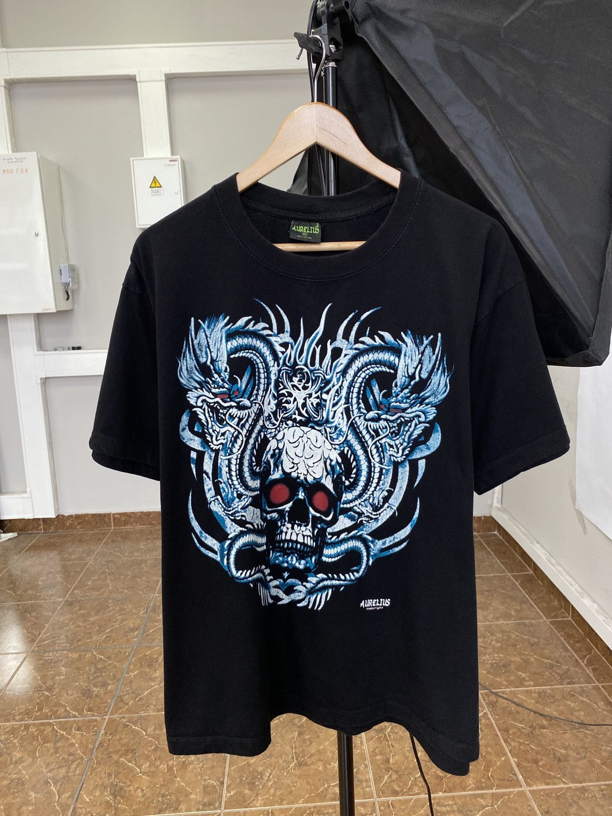 4GSELLER 💀 Vintage Skull Dragon All Over Print T-Shirt Y2K Retro Rare Size US XL / EU 56 / 4 - 1 Thumbnail