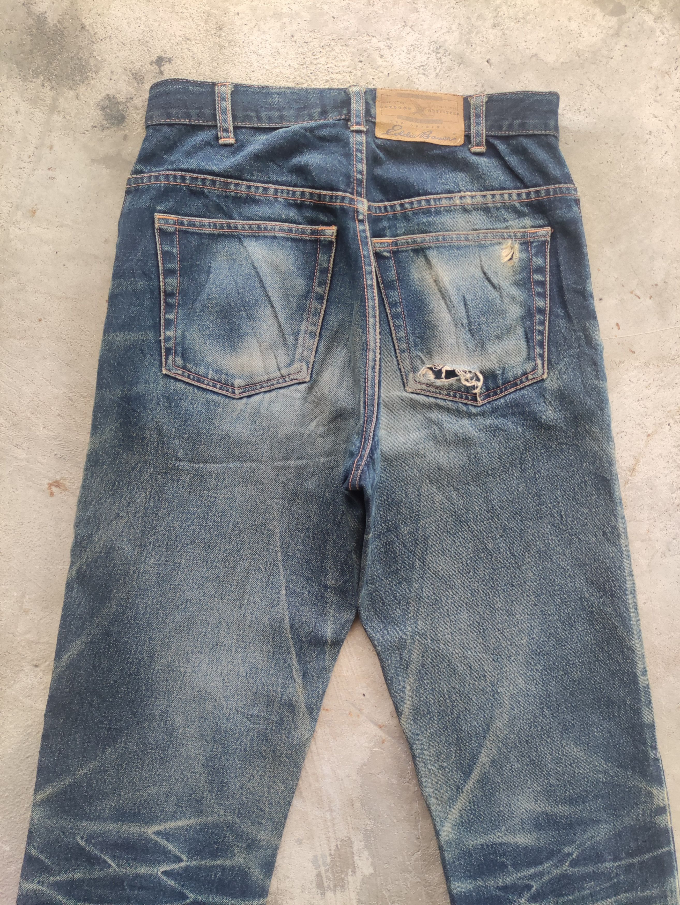Eddie Bauer Vintage Eddie Bauer Jean Distressed Faded Denim Size US 30 / EU 46 - 10 Thumbnail