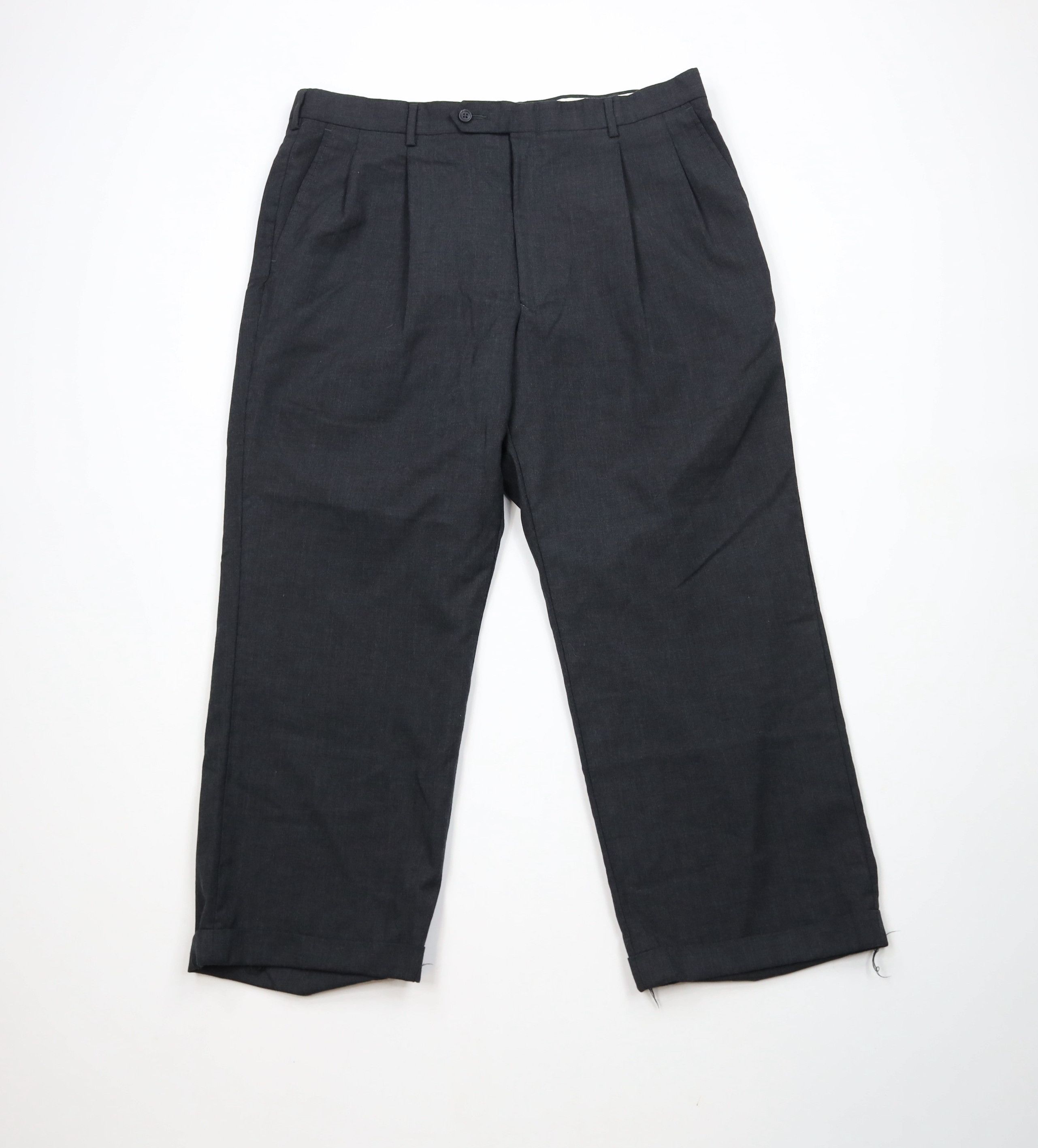 Vintage Vintage 90s Streetwear Wide Leg Wool Chino Pants Gray Size US 36 / EU 52 - 1 Thumbnail