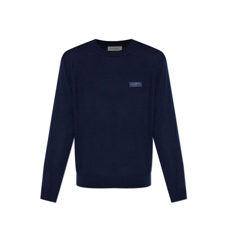 Givenchy GIVENCHY Navy Blue Patch Sweater New & Authentic (Men's Size Size US XL / EU 56 / 4 - 1 Preview
