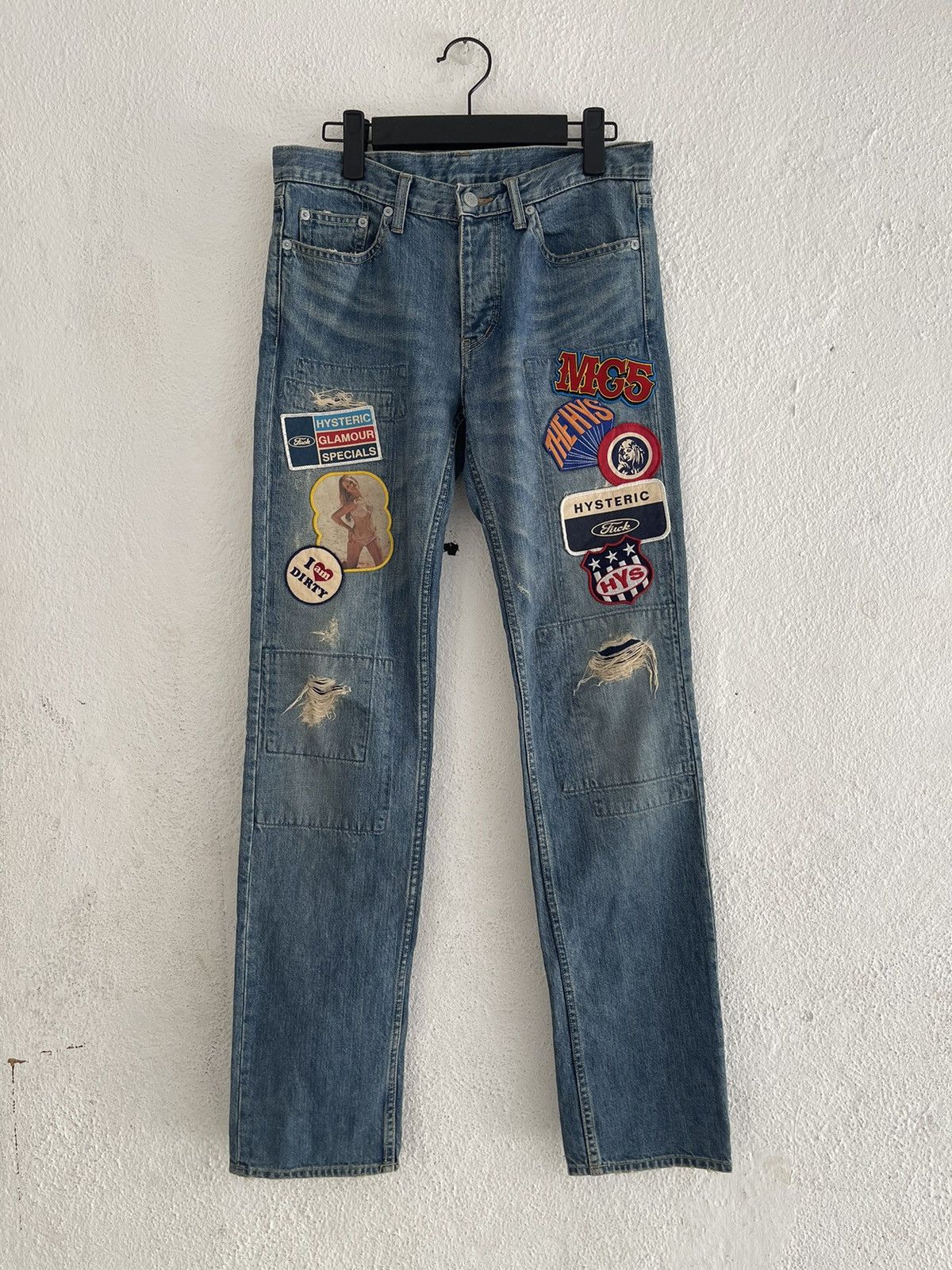 Hysteric Glamour × Japanese Brand Hysteric Glamour Distressed Dirty Patches Jeans Size US 30 / EU 46 - 1 Thumbnail