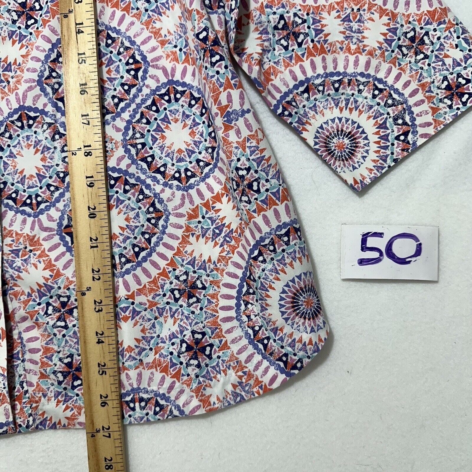 Chicos Chico's Large No Iron Effortless Sunburst Button-Down Shirt Size L / US 10 / IT 46 - 9 Thumbnail