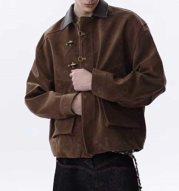 Japanese Brand Toggle Button Collar Pu Leather Jacket Size US XL / EU 56 / 4 - 2 Thumbnail