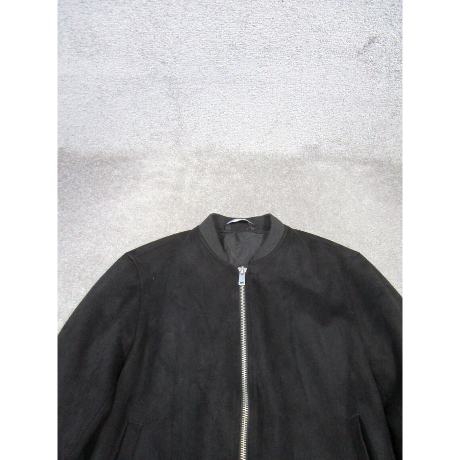 Zara Faux selling Suede Bomber Jacket Medium Black