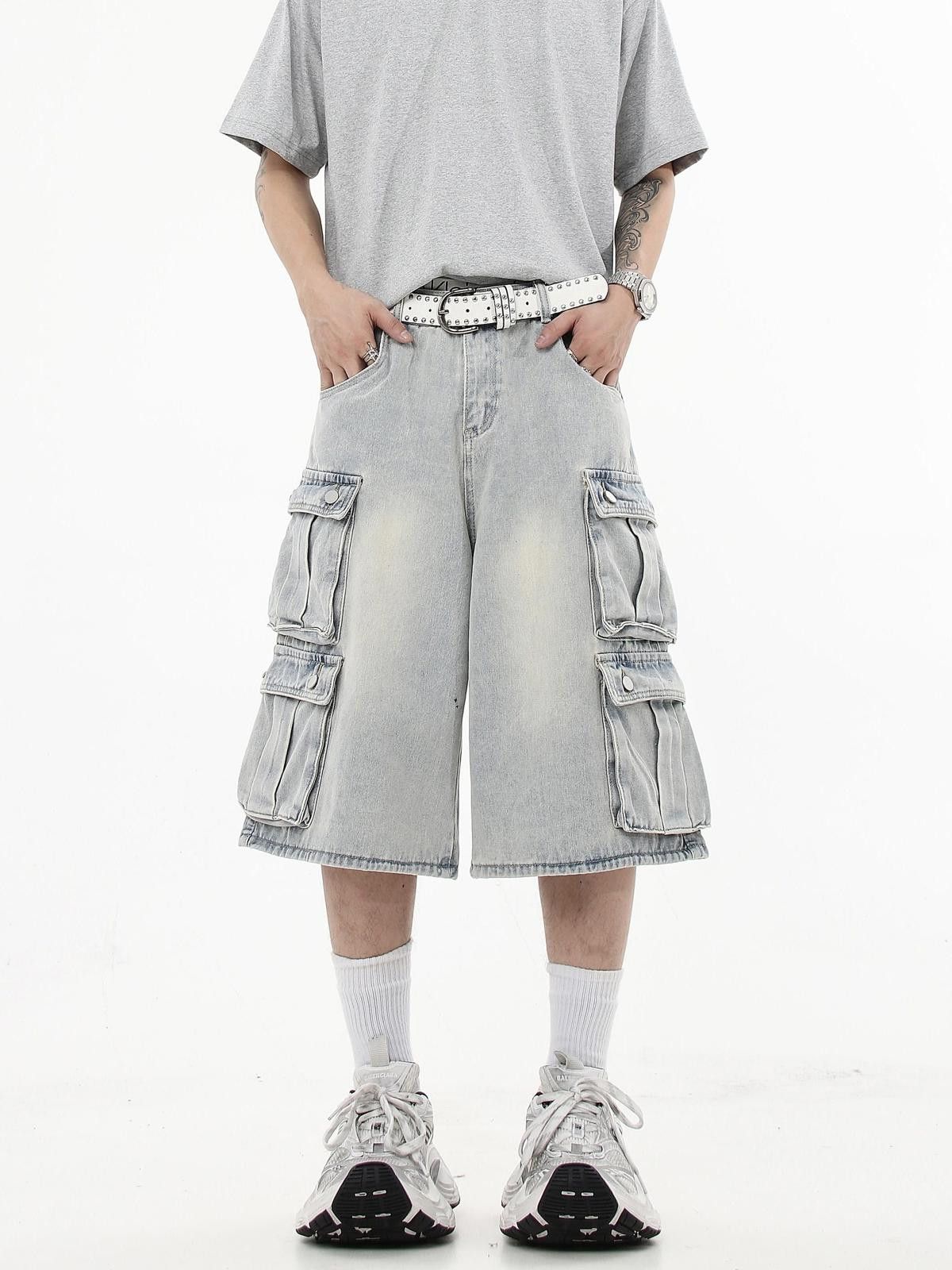 Japanese Brand Multi Pocket Cargo Jorts, Baggy Denim Shorts Size US 30 / EU 46 - 1 Thumbnail