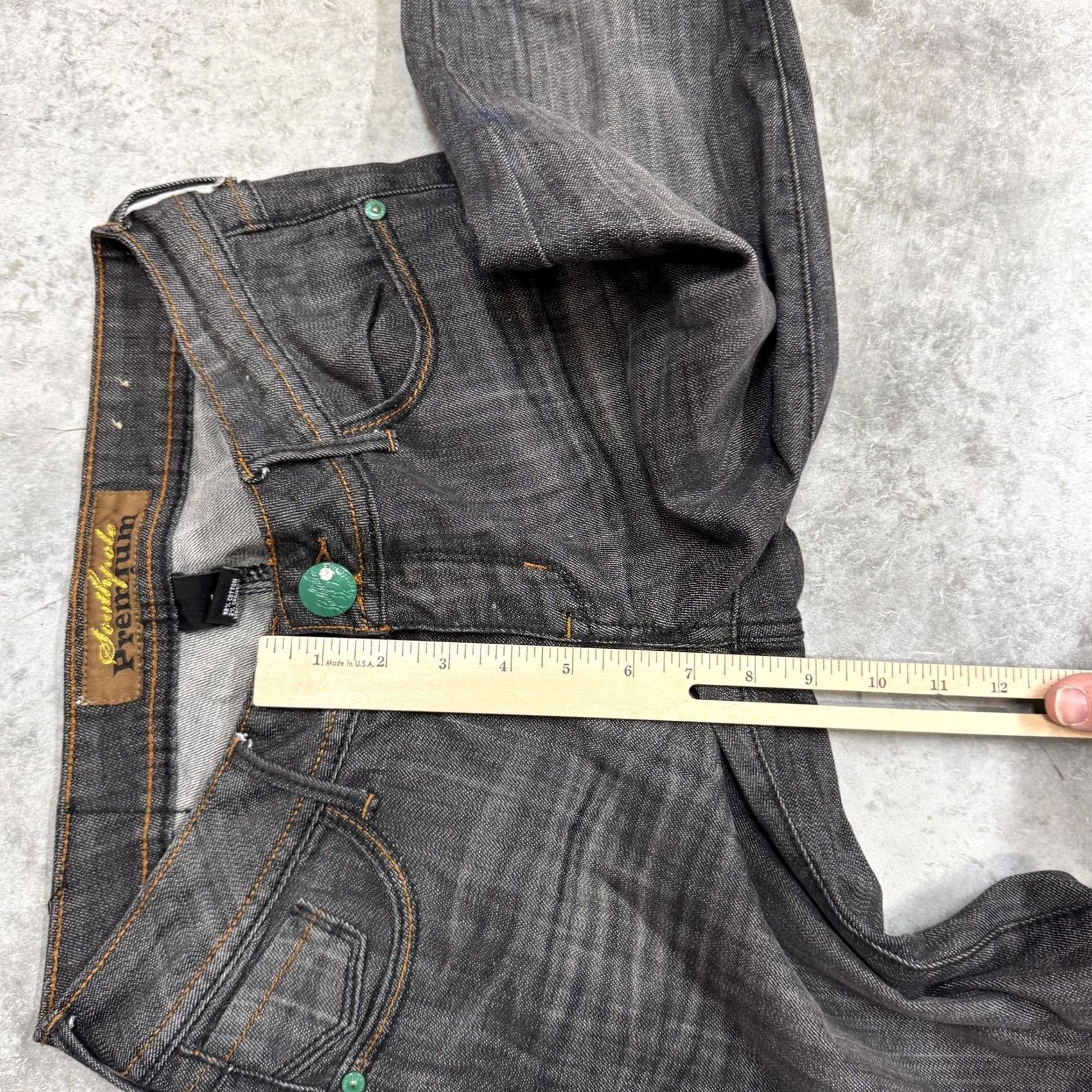 Southpole Southpole Jeans Womens 5 Dark Wash Skinny Embellished Back Pockets Denim Gray 28in Charcoal Wash Slim Vintage No? Size 27" / US 4 / IT 40 - 6 Thumbnail