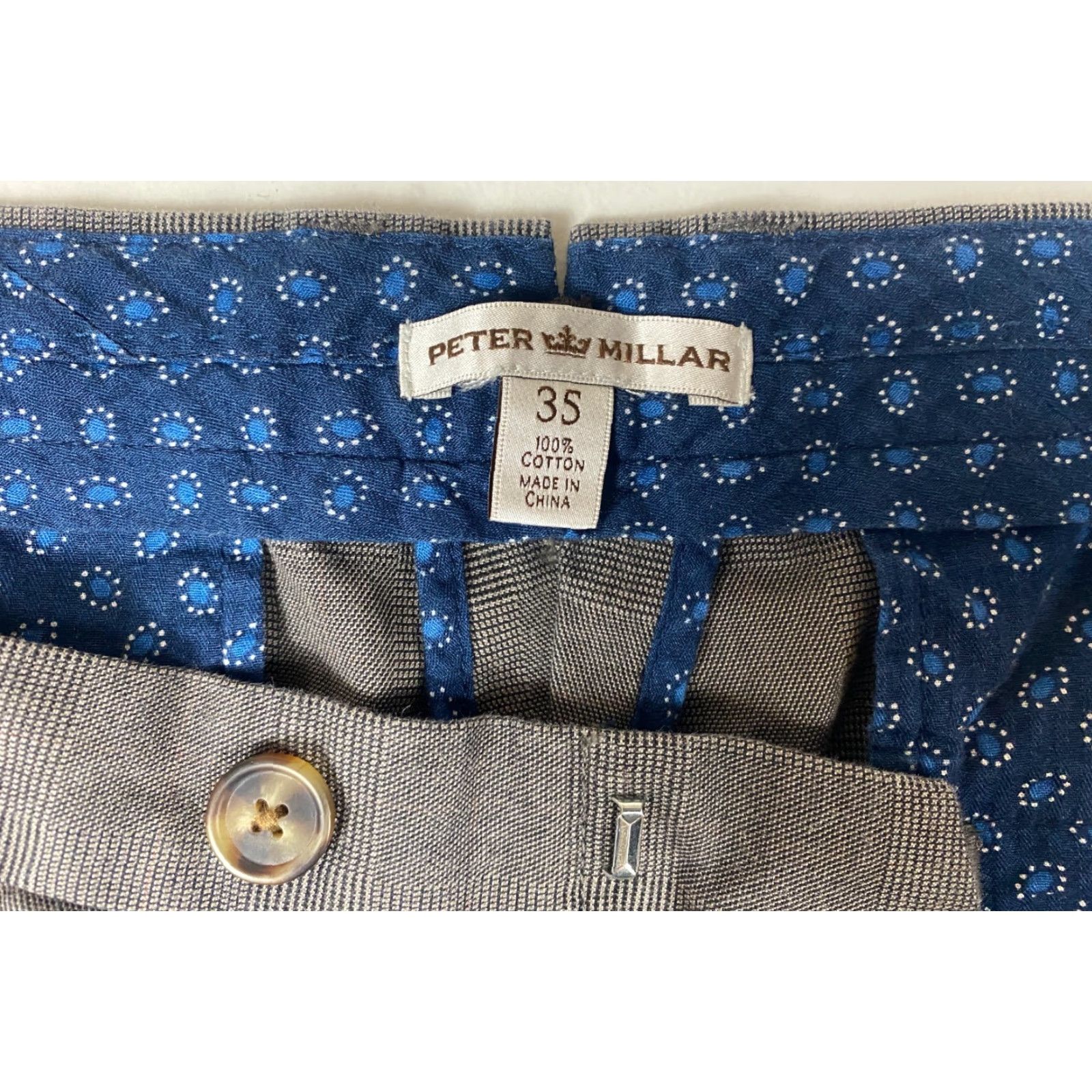 Peter Millar Peter Millar Men's Dress Pants Plaid Sz 35 Brown Cotton Vintage Size US 35 - 7 Thumbnail