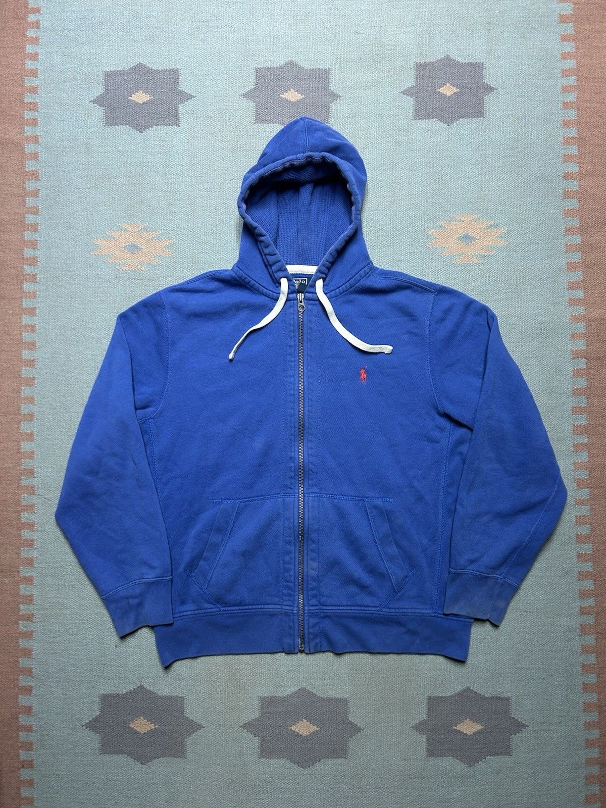 Vintage Vtg polo Ralph Lauren hoodie zip waffle thermal hood pony XL Size US XL / EU 56 / 4 - 1 Thumbnail
