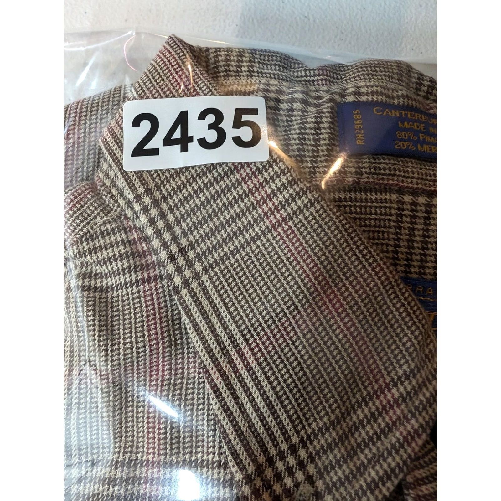 Pendleton Pendleton Shirt Mens L Brown Glen Plaid Canterbury Cloth Pima Merino Wool Button-Up Long Sleeve Size US L / EU 52-54 / 3 - 8 Thumbnail