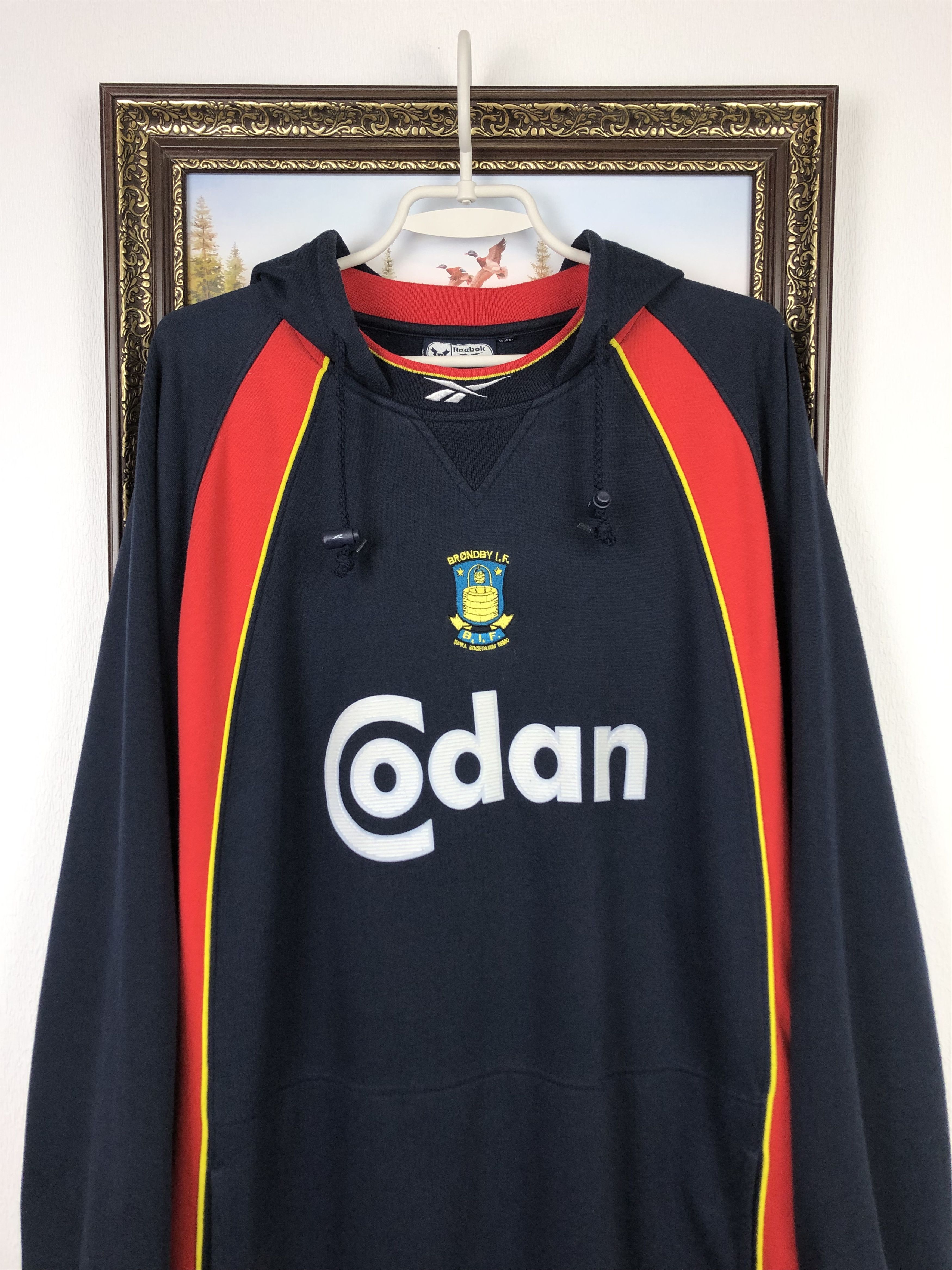 Reebok Vintage 90's Reebok Brondby Football Hoodie Soccer Jacket Size US XXL / EU 58 / 5 - 2 Thumbnail