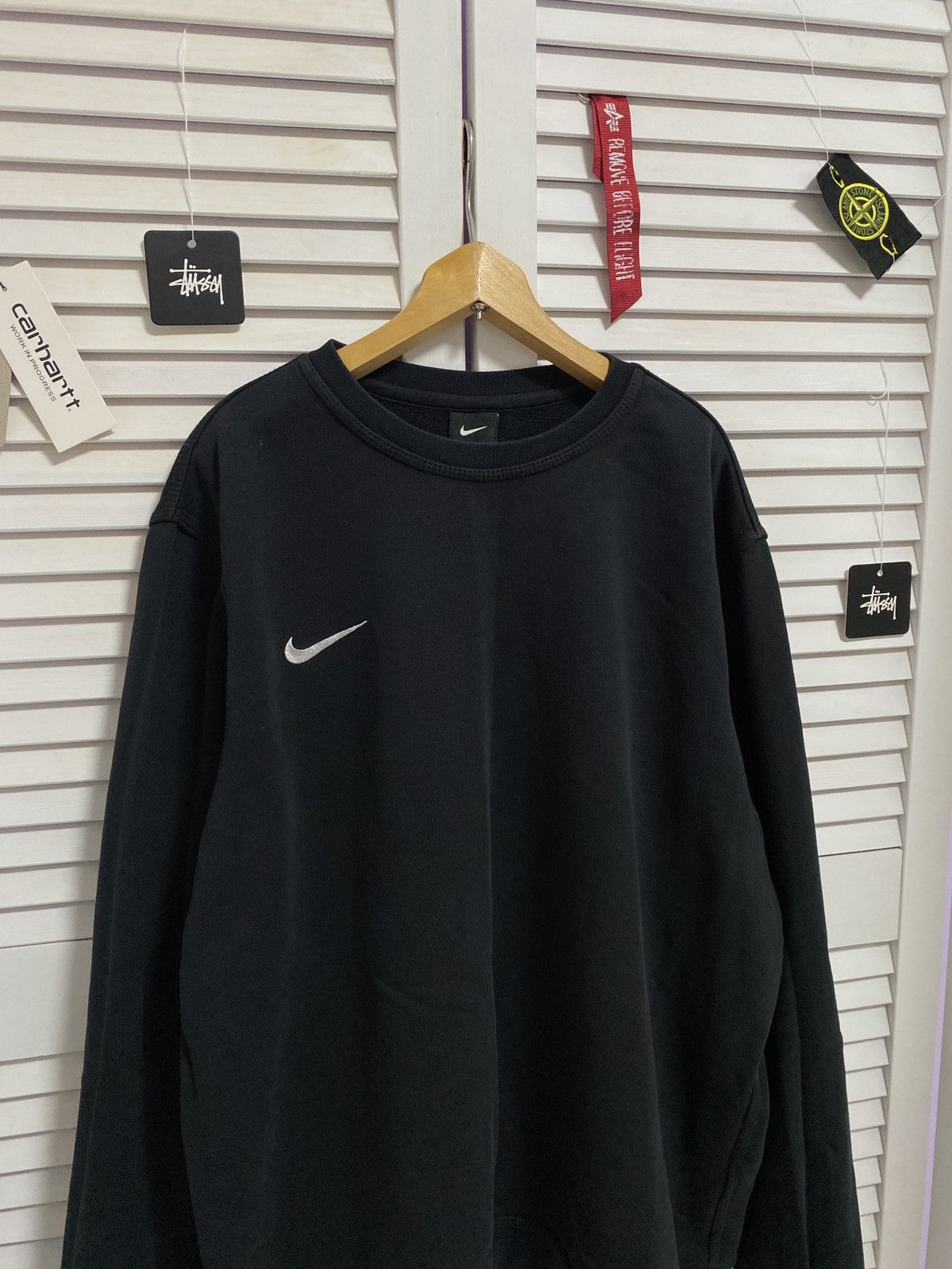 Nike × Vintage 🐼 Vintage Nike Sweatshirt Baggy Big Swoosh Oversized 90’s Size US XL / EU 56 / 4 - 2 Thumbnail