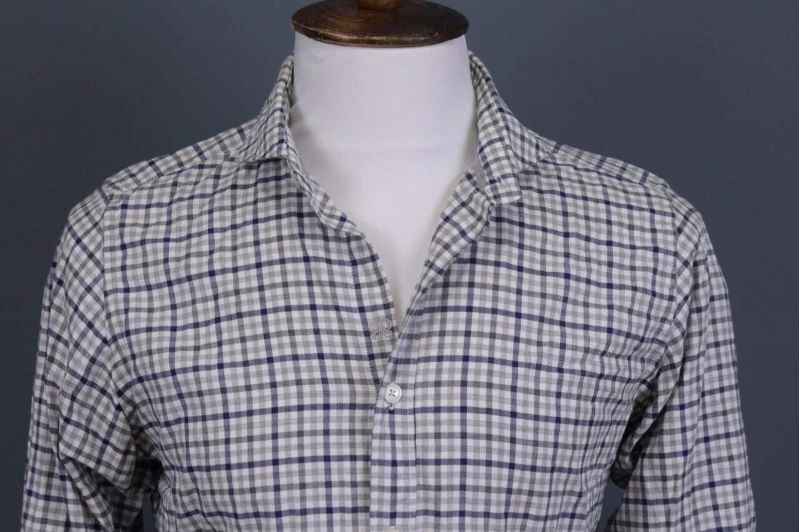 Eleventy Eleventy Multicolor Check Down Dress Shirt Size 41 / 16 Size US M / EU 48-50 / 2 - 2 Thumbnail