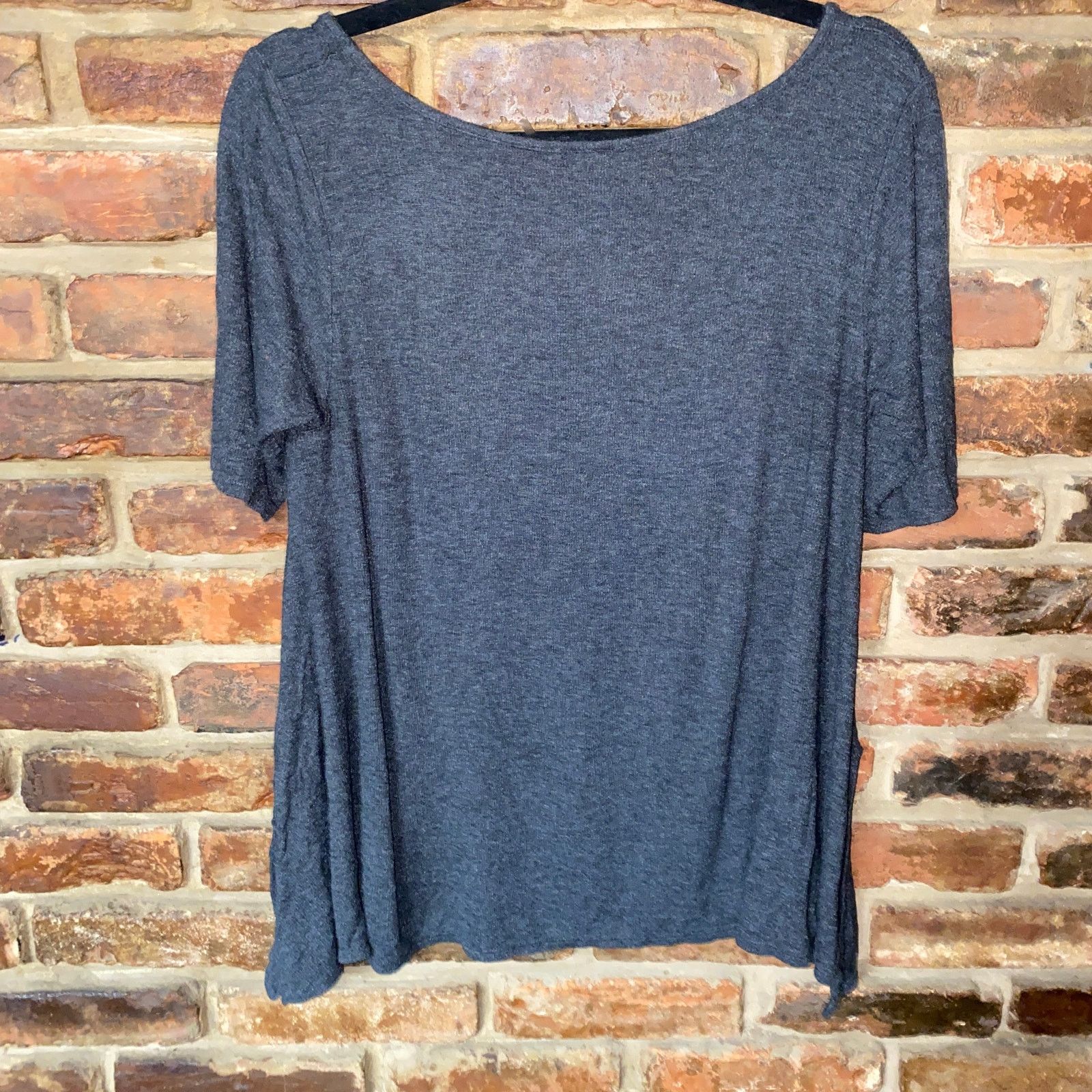 Other H by Bordeaux Gray Short Sleeve Asymmetrical Hem Top Medium Size M / US 6-8 / IT 42-44 - 6 Thumbnail