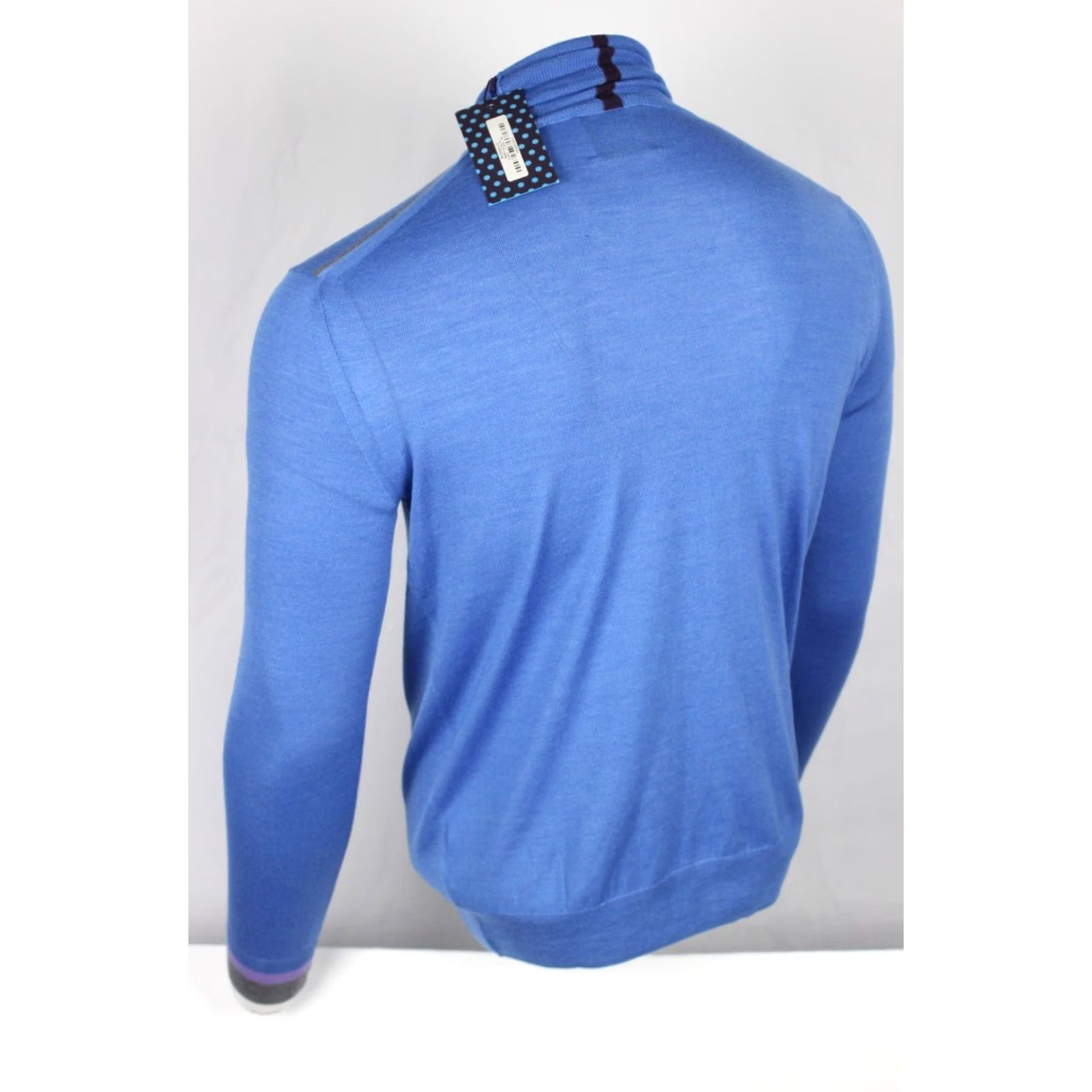Vintage VINTAGE Lords Of Harlech Men's Ronald Turtle Neck Sweater Lightweight XL Blue Size US XL / EU 56 / 4 - 2 Thumbnail