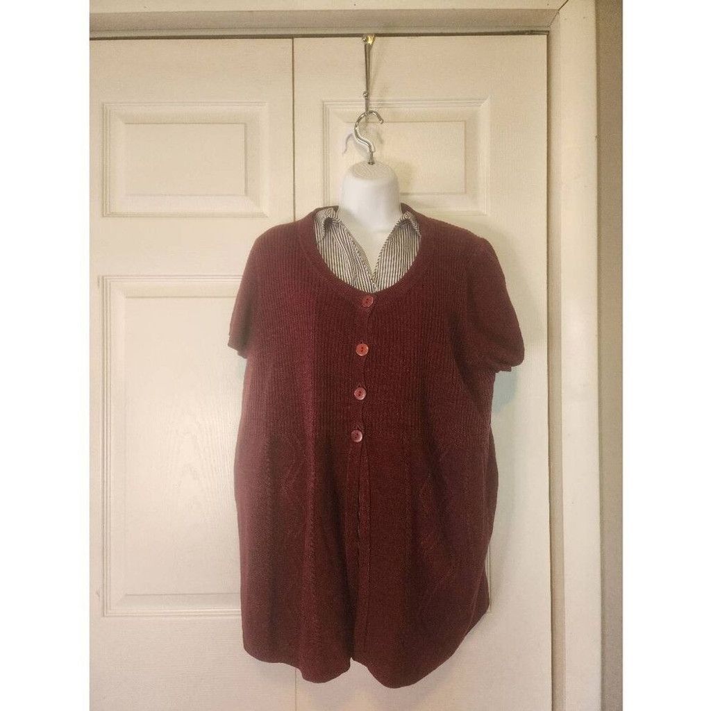 Other Christopher & Banks Gray and White Striped Blouse Size L / US 10 / IT 46 - 7 Thumbnail