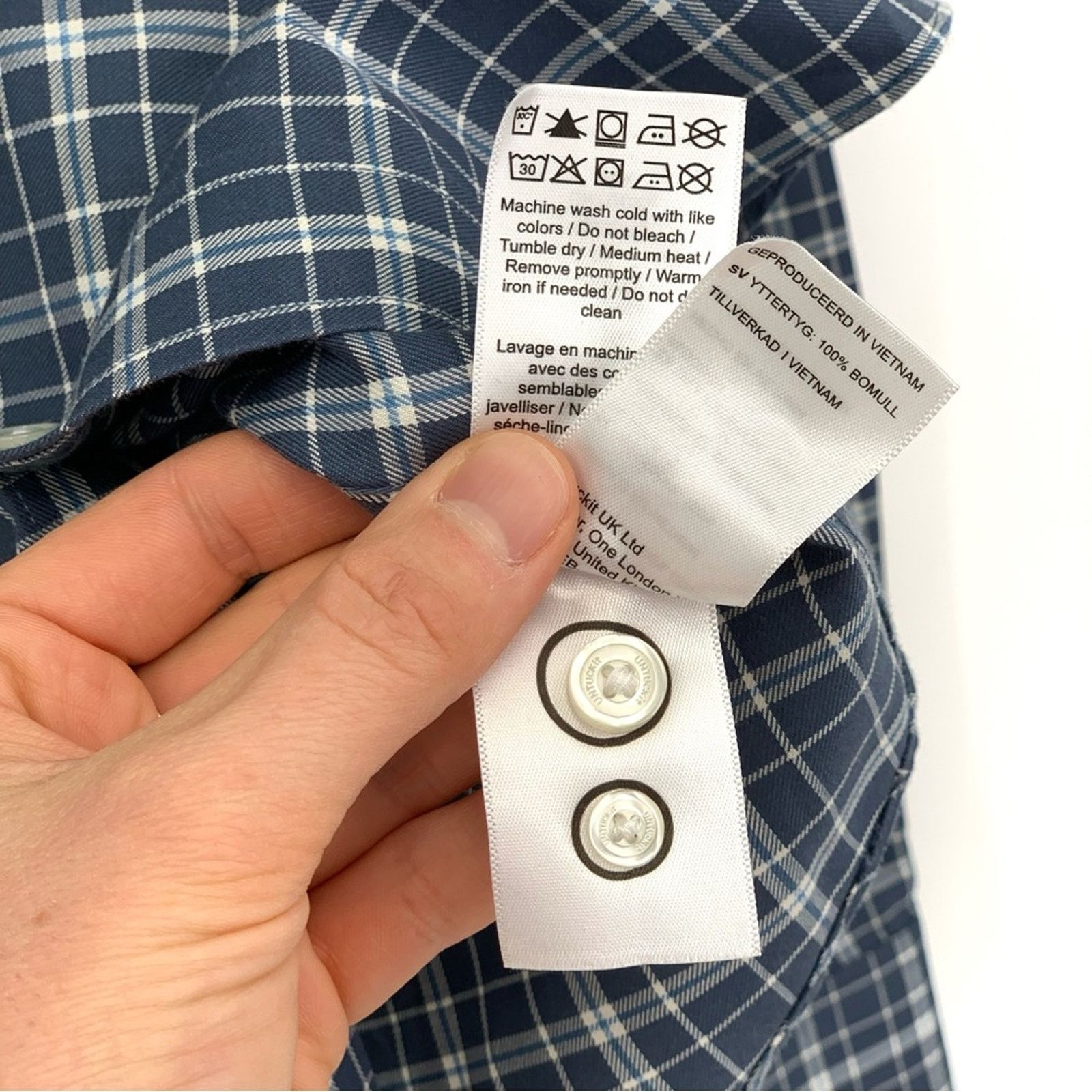 UNTUCKit UNTUCKIT Lazarat WF Button Down Shirt Blue White Plaid S Size US S / EU 44-46 / 1 - 6 Thumbnail