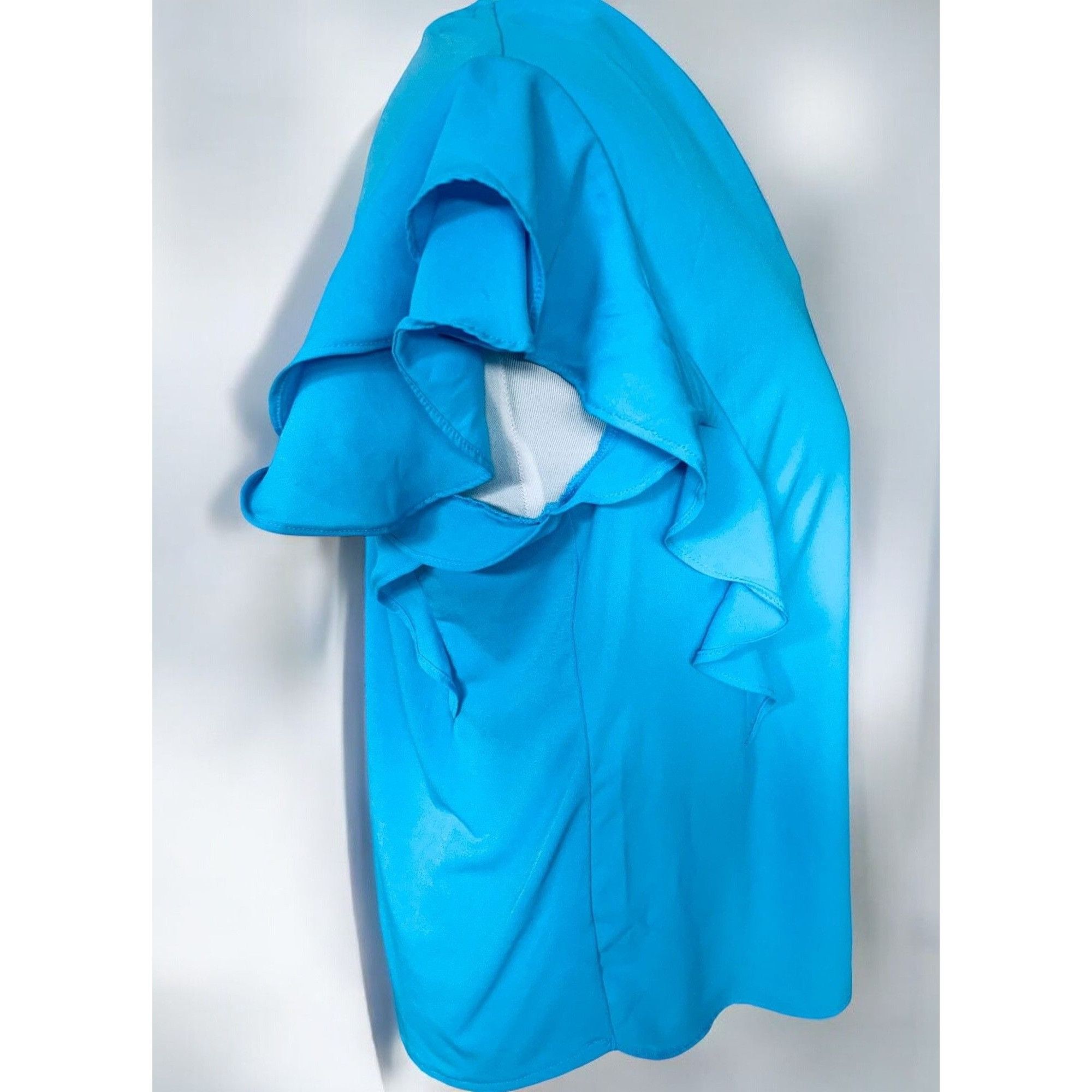 Ann Taylor Ann Taylor Womens Turquoise Cap Ruffle Sleeve VNeck Top XS Size XS / US 0-2 / IT 36-38 - 6 Thumbnail