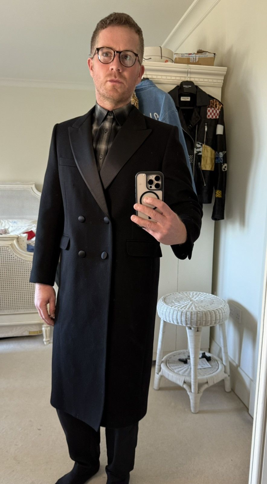 Celine FW25 Celine 1 of 1 sample Chesterfield tuxedo coat Hedi M Size US M / EU 48-50 / 2 - 8 Thumbnail