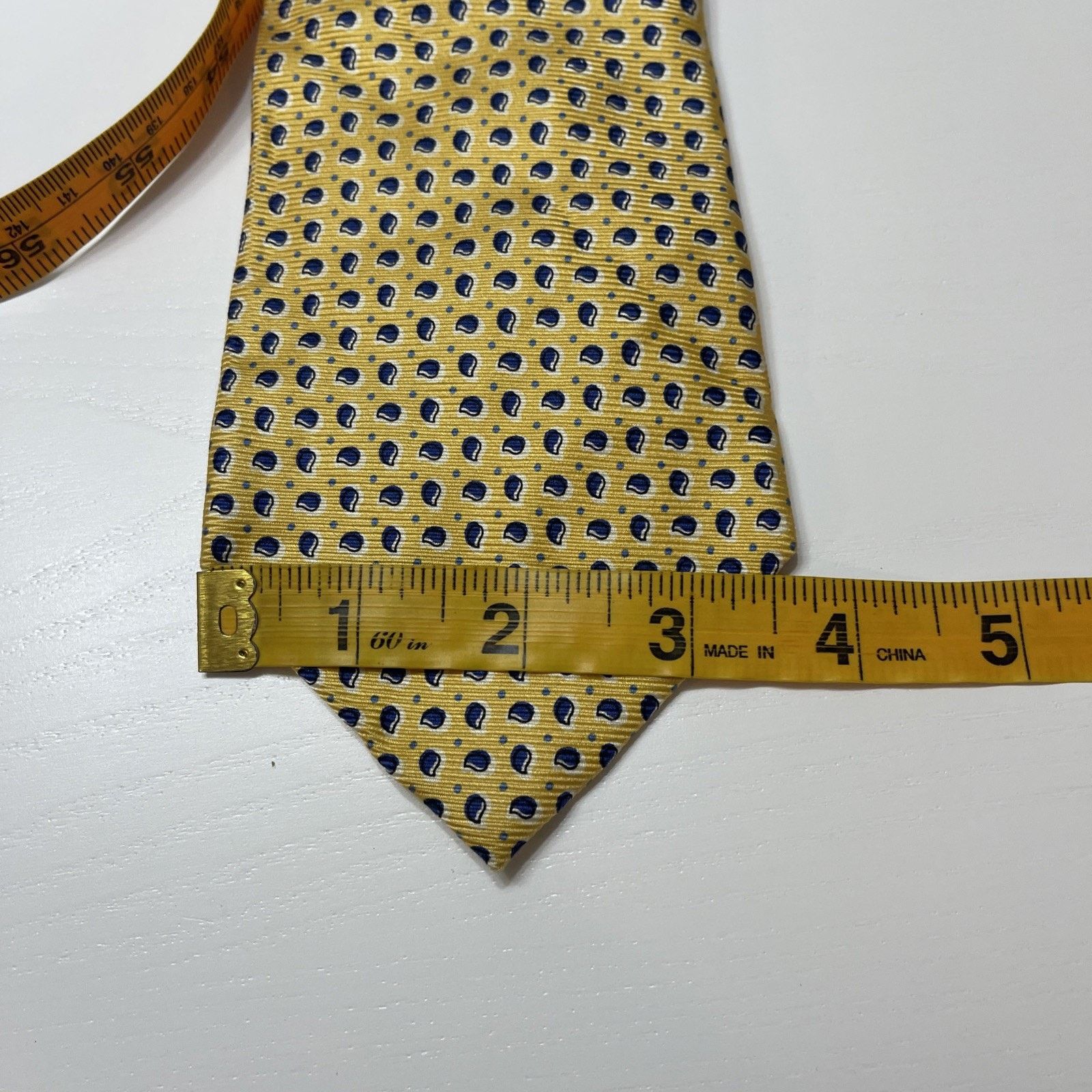Polo Ralph Lauren Polo Ralph Lauren Men's Silk Tie Yellow Hand Made Vintage Size ONE SIZE - 8 Thumbnail