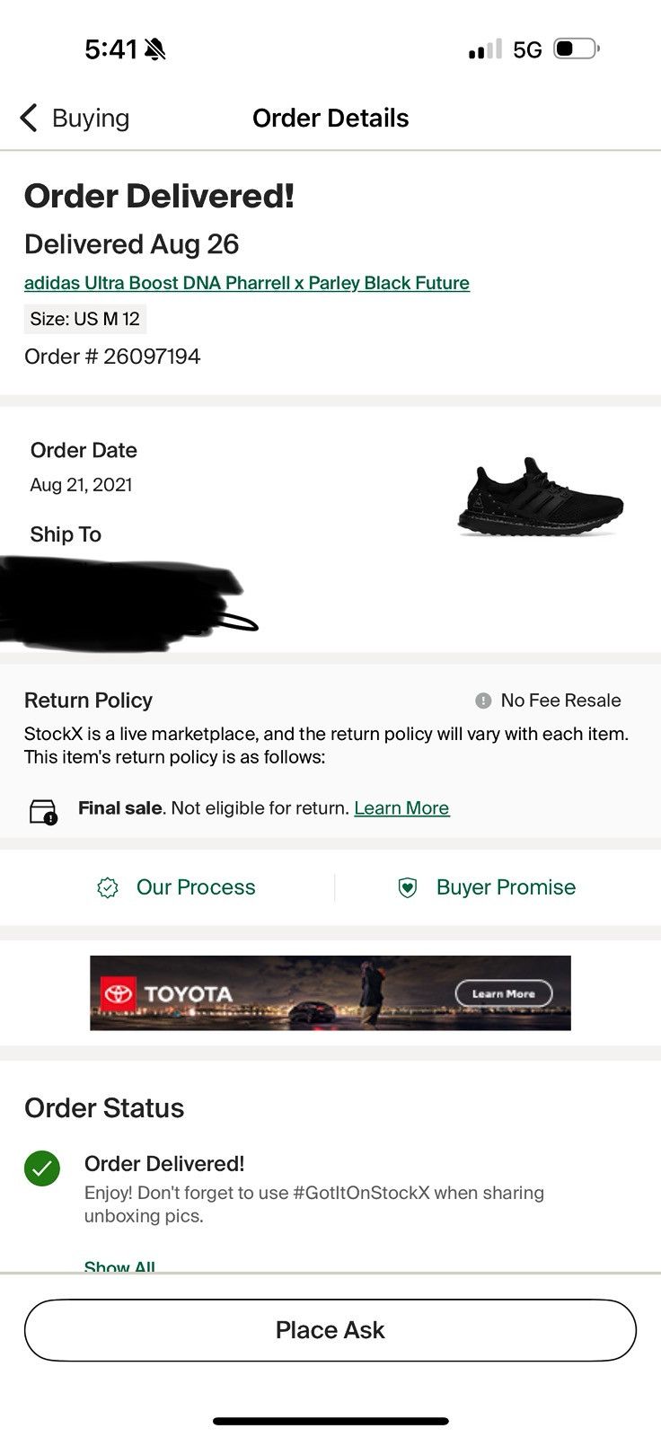 Adidas × Pharrell Adidas Pharrell x Parley Ultra Boost Size US 12 / EU 45 - 7 Thumbnail