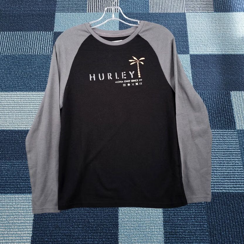 Hurley Hurley T-Shirt Mens S Small Black Aloha Long Sleeves Waffle-Knit Surf Pullover Size US S / EU 44-46 / 1 - 1 Thumbnail