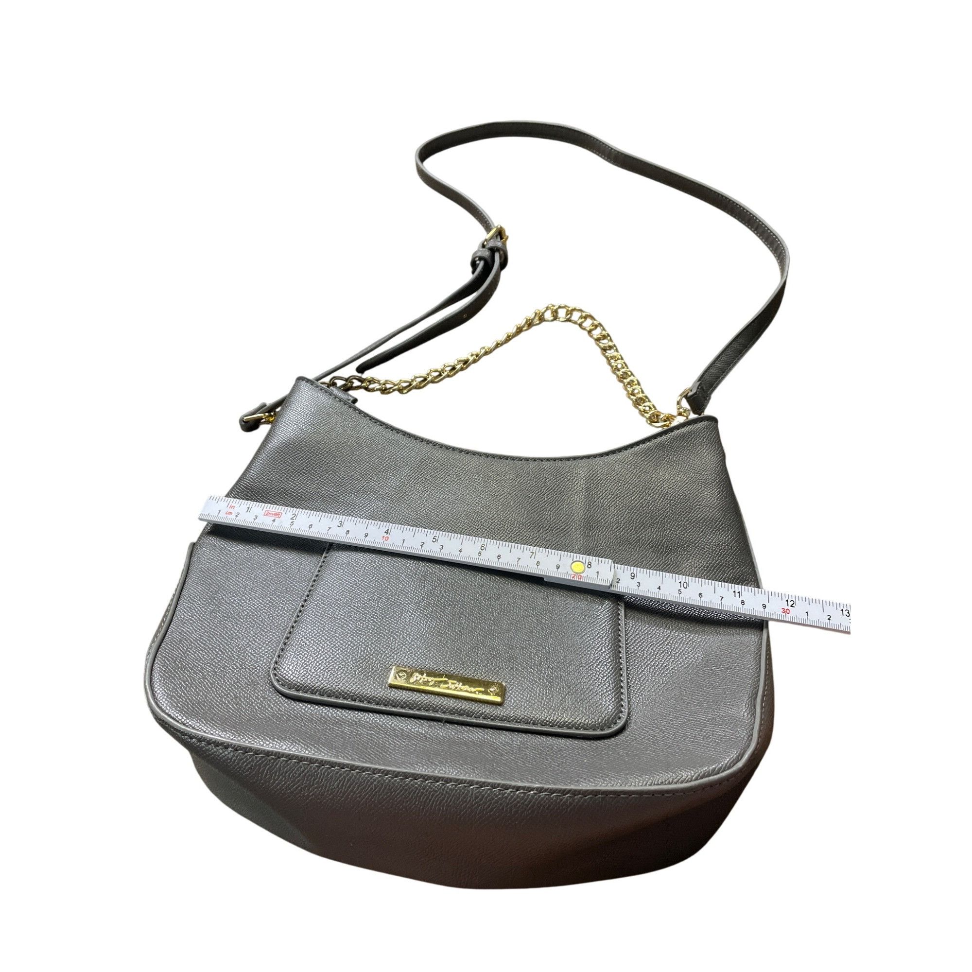 Betsey Johnson Betsey Johnson Womens Gray Faux Leather Crossbody Handbag SK Size ONE SIZE - 5 Thumbnail