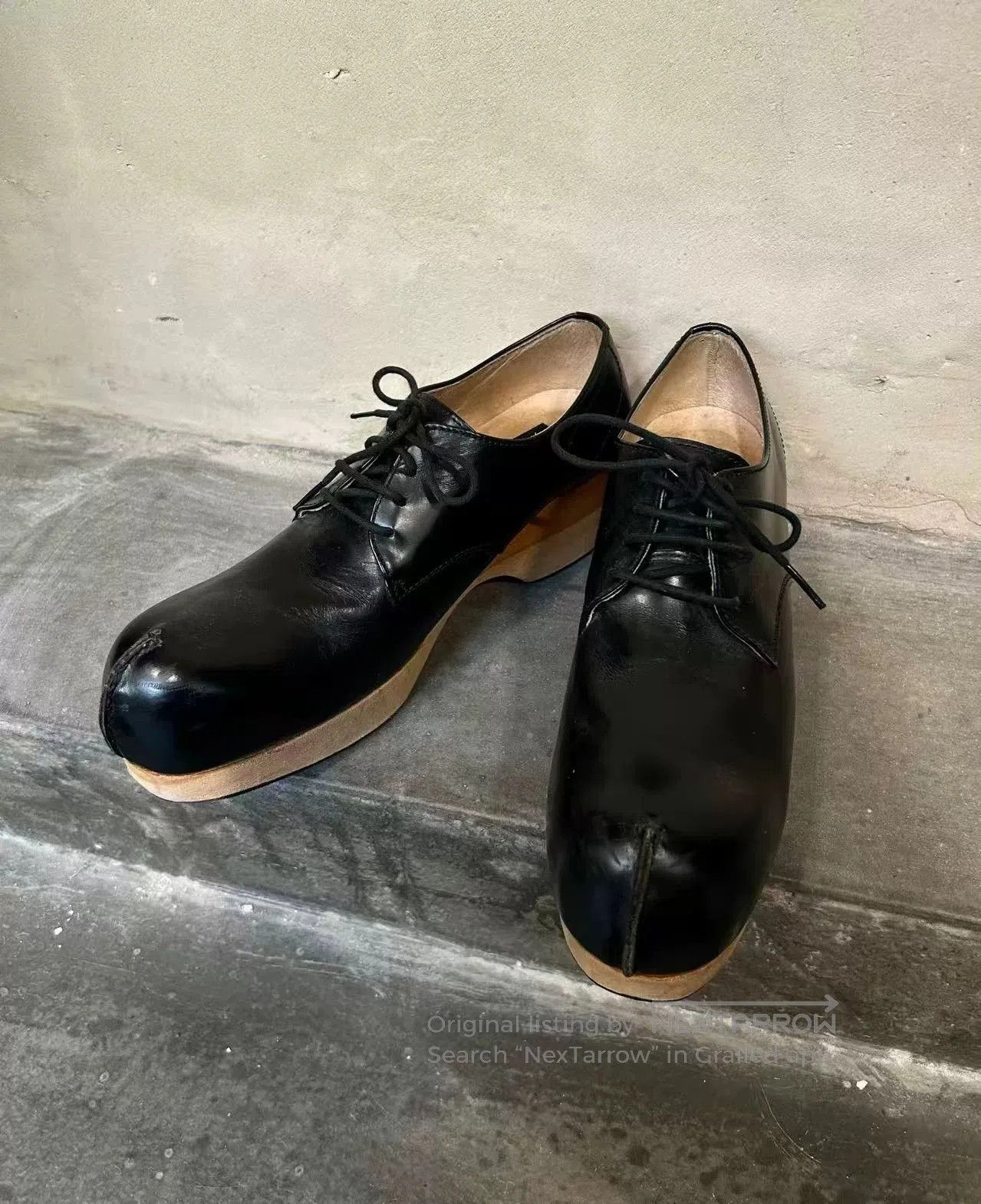 Masaki Matsushima Masaki Matsushima 1994 Wooden Sole Leather Boots. Size US 7 / IT 37 - 2 Thumbnail