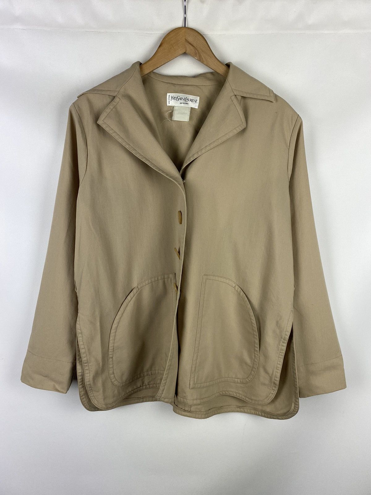 Vintage × Yves Saint Laurent Vintage Yves Saint Lauren YSL wool belted blazer jacket Size M / US 6-8 / IT 42-44 - 1 Thumbnail