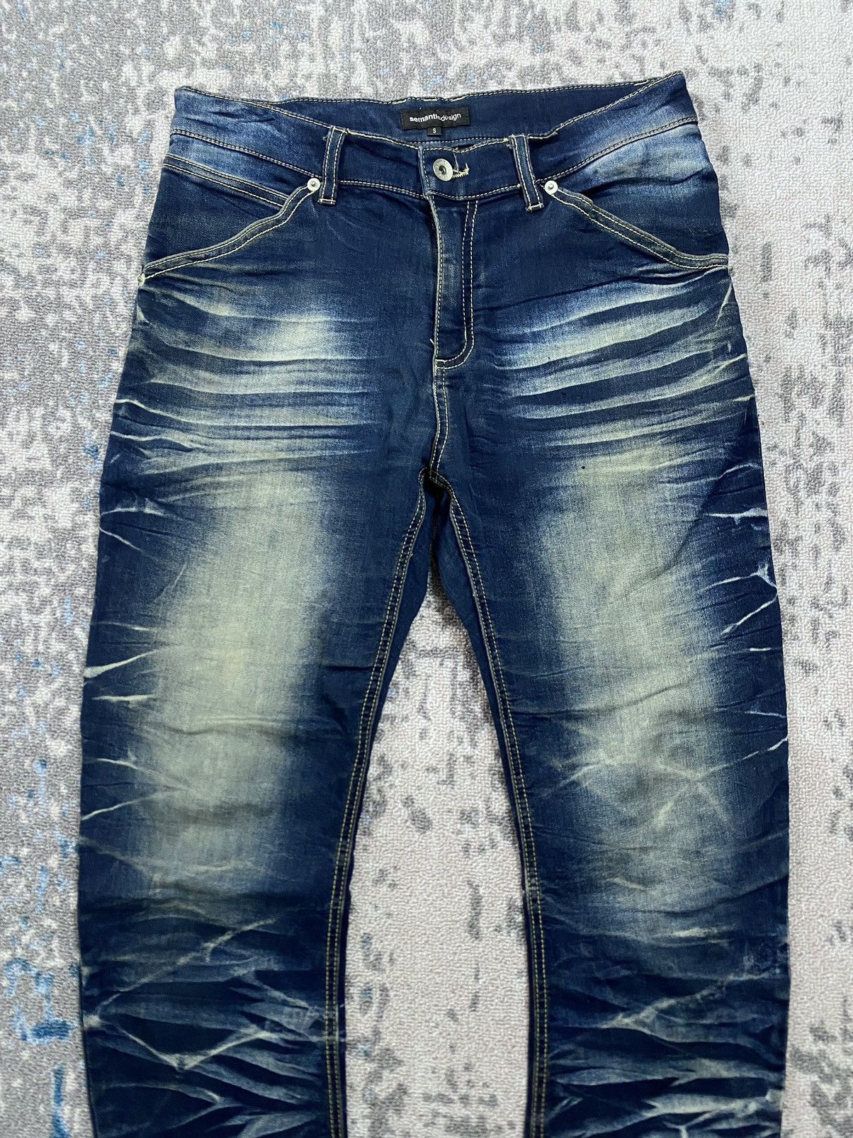 Tornado Mart Semantic Design Silver Whisker Waxed Jeans Size US 30 / EU 46 - 3 Thumbnail