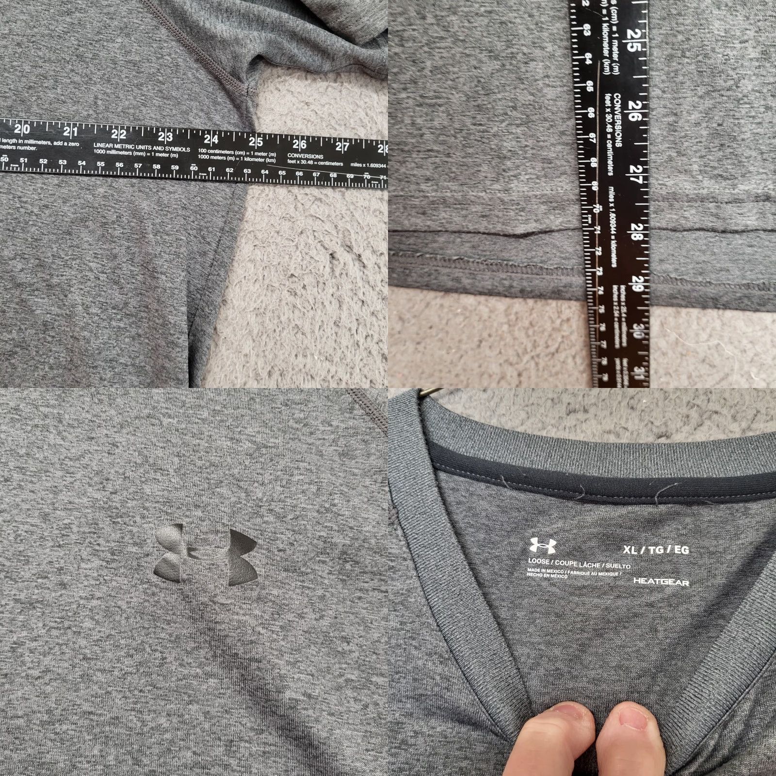 Under Armour UNDER ARMOUR Shirt Men XL Tall Gray HeatGear Loose Crewneck Short Sleeve Logo Size US XL / EU 56 / 4 - 8 Thumbnail