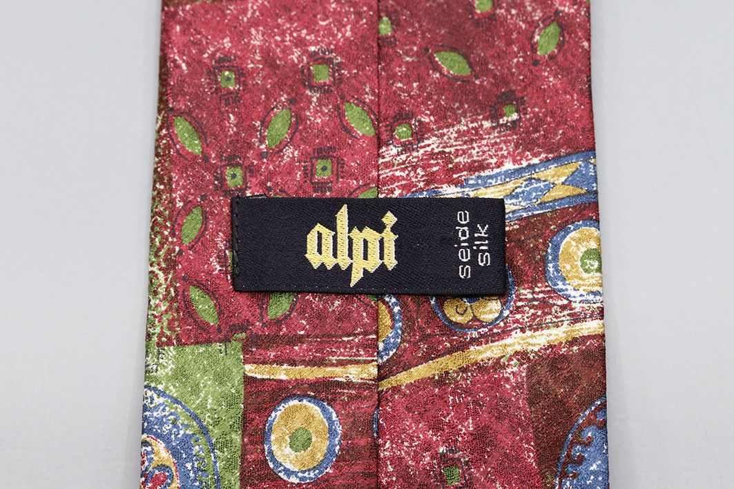 Other Vintage ALPI Silk Tie – Abstract Pattern with Metal Charm Size ONE SIZE - 4 Thumbnail