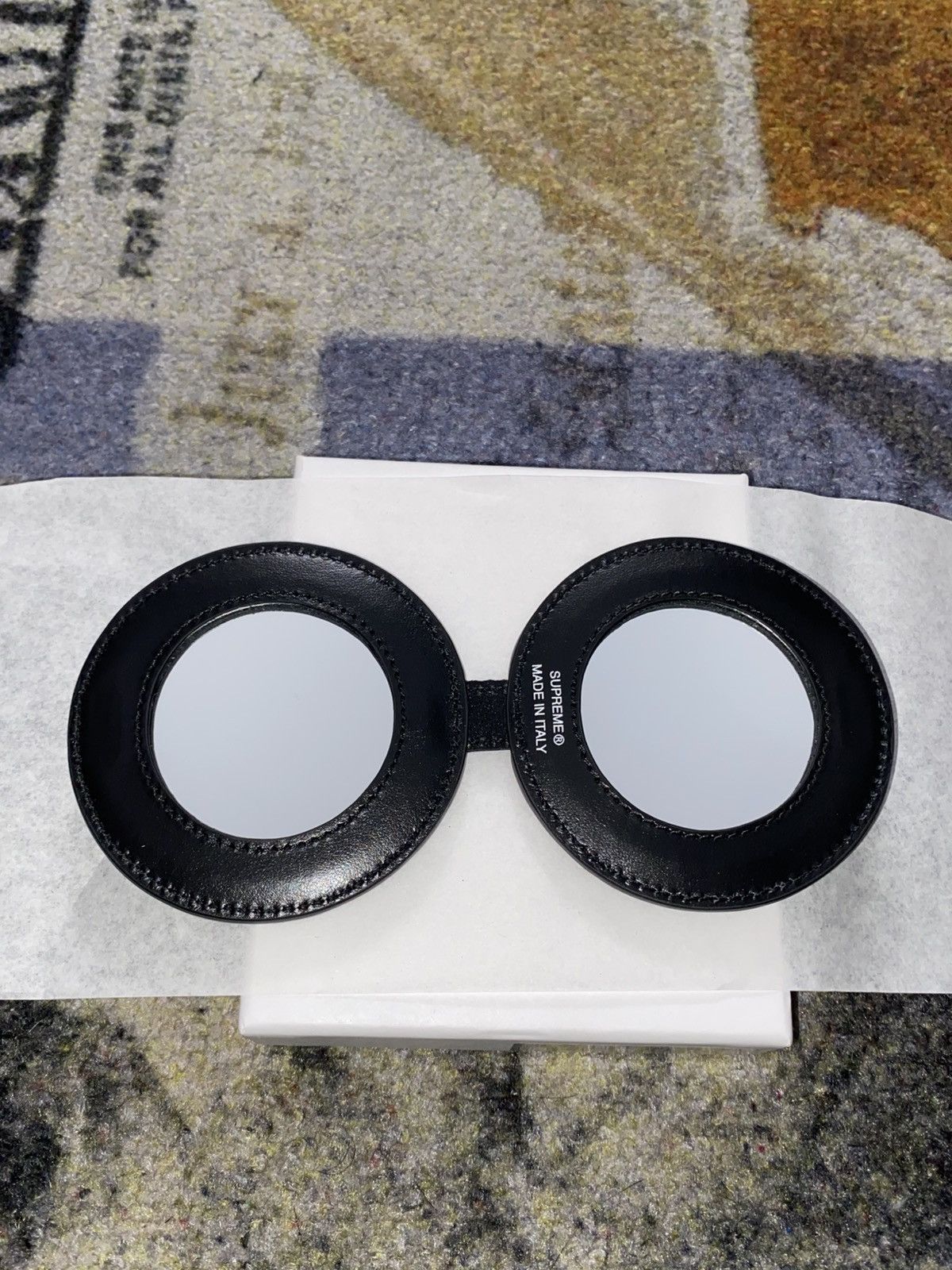 Supreme Leather Pocket Mirror Black
