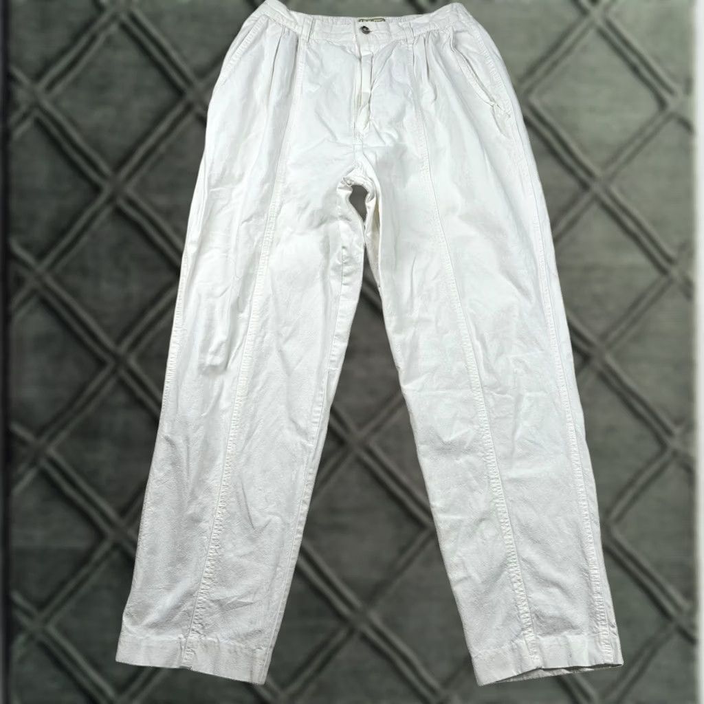 Vintage VINTAGE LL Bean Pants Womens 12 Linen Blend Mom High Rise Taper 80s USA White Size 34" / US 12 / IT 48 - 1 Thumbnail
