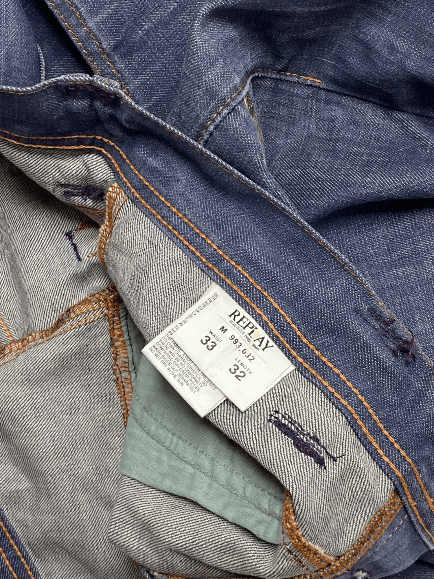 Jean Vintage REPLAY Navy Denim Jeans Y2k Style Beautiful Size US 34 / EU 50 - 9 Thumbnail