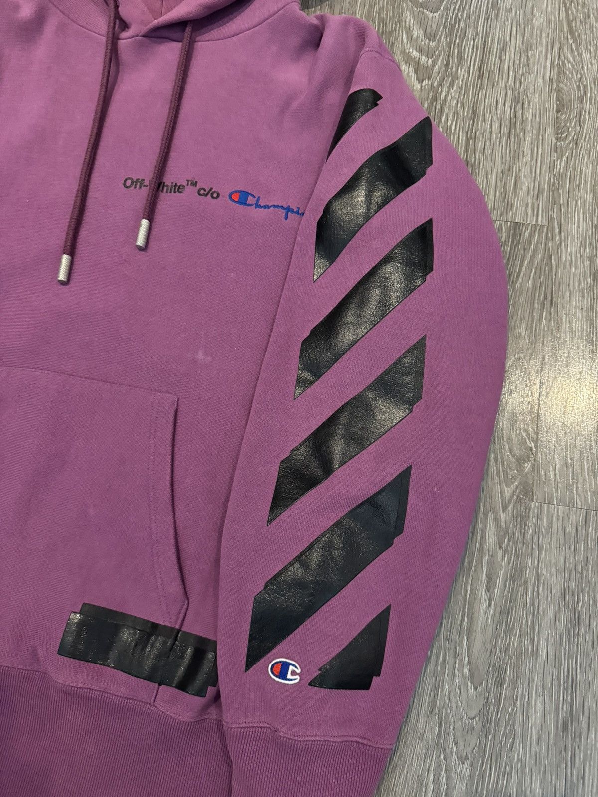 Champion × Off-White Off White Champion Purple Hoodie Size Medium Size US M / EU 48-50 / 2 - 5 Thumbnail