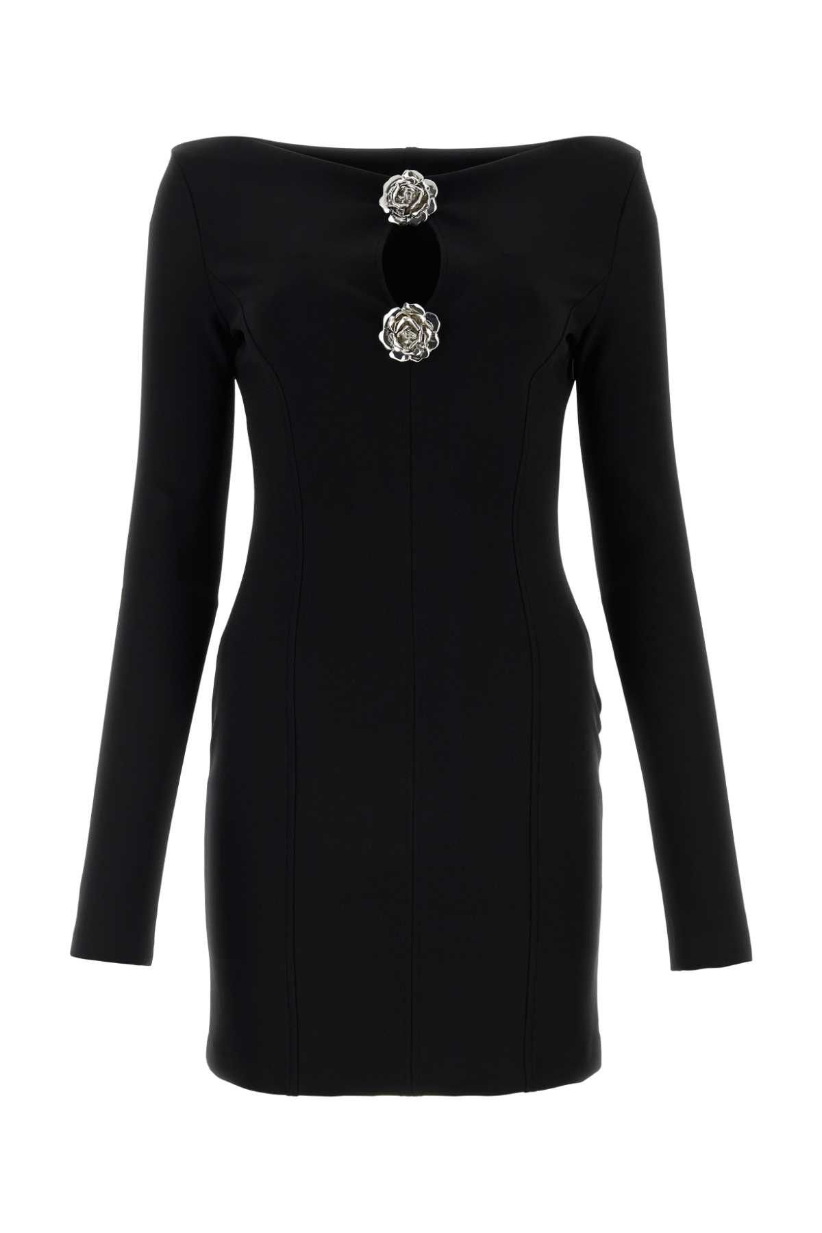 image of Blumarine Black Stretch Viscose Blend Mini Dress, Women's (Size Medium)