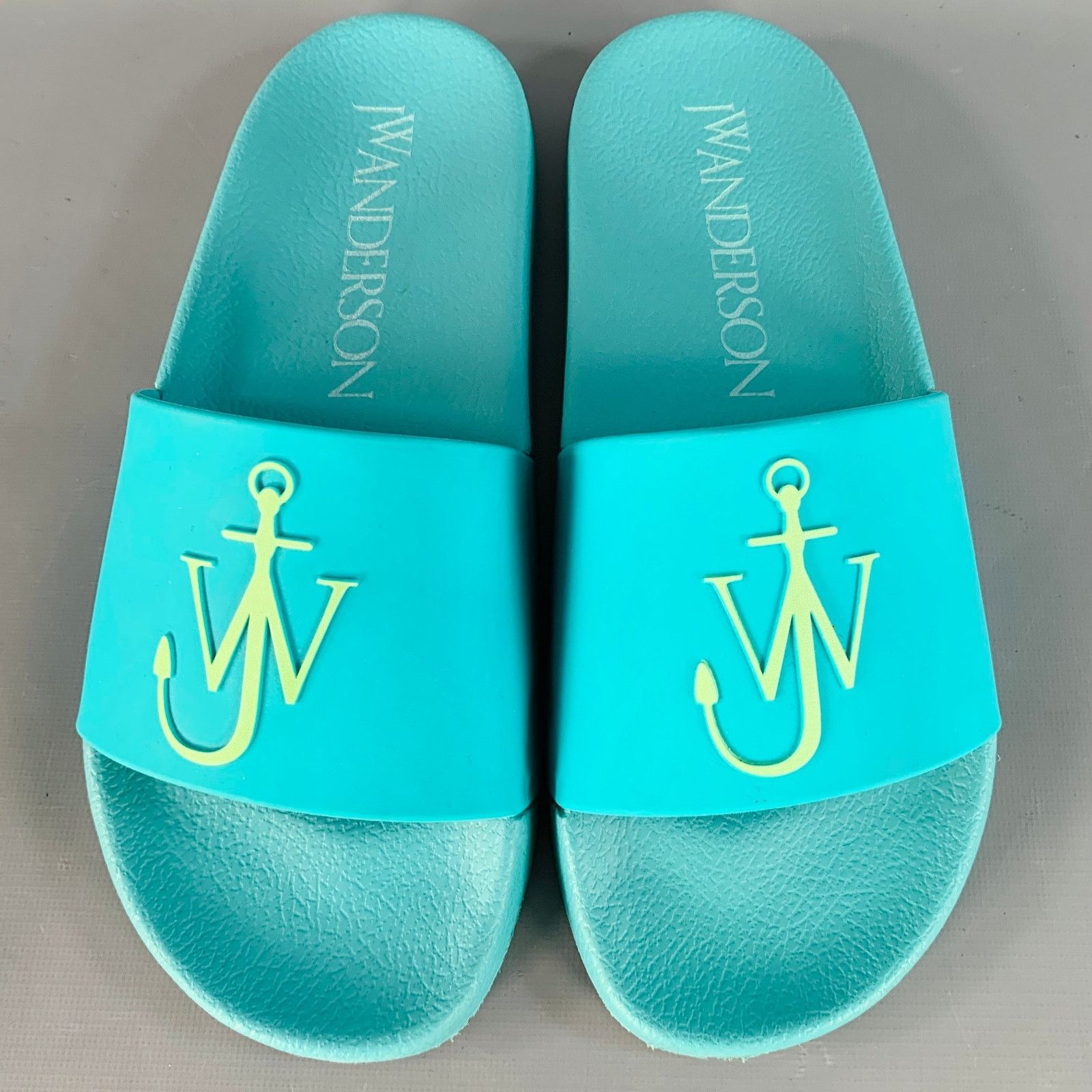 JW Anderson 9 Blue Green Anchor Logo Acetate Pool Slide Sandals Size US 9 / EU 42 - 4 Thumbnail