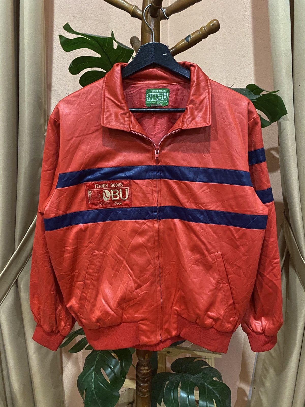 Vintage NCBU Tennis Goods Red Windbreaker Jacket 80s Retro