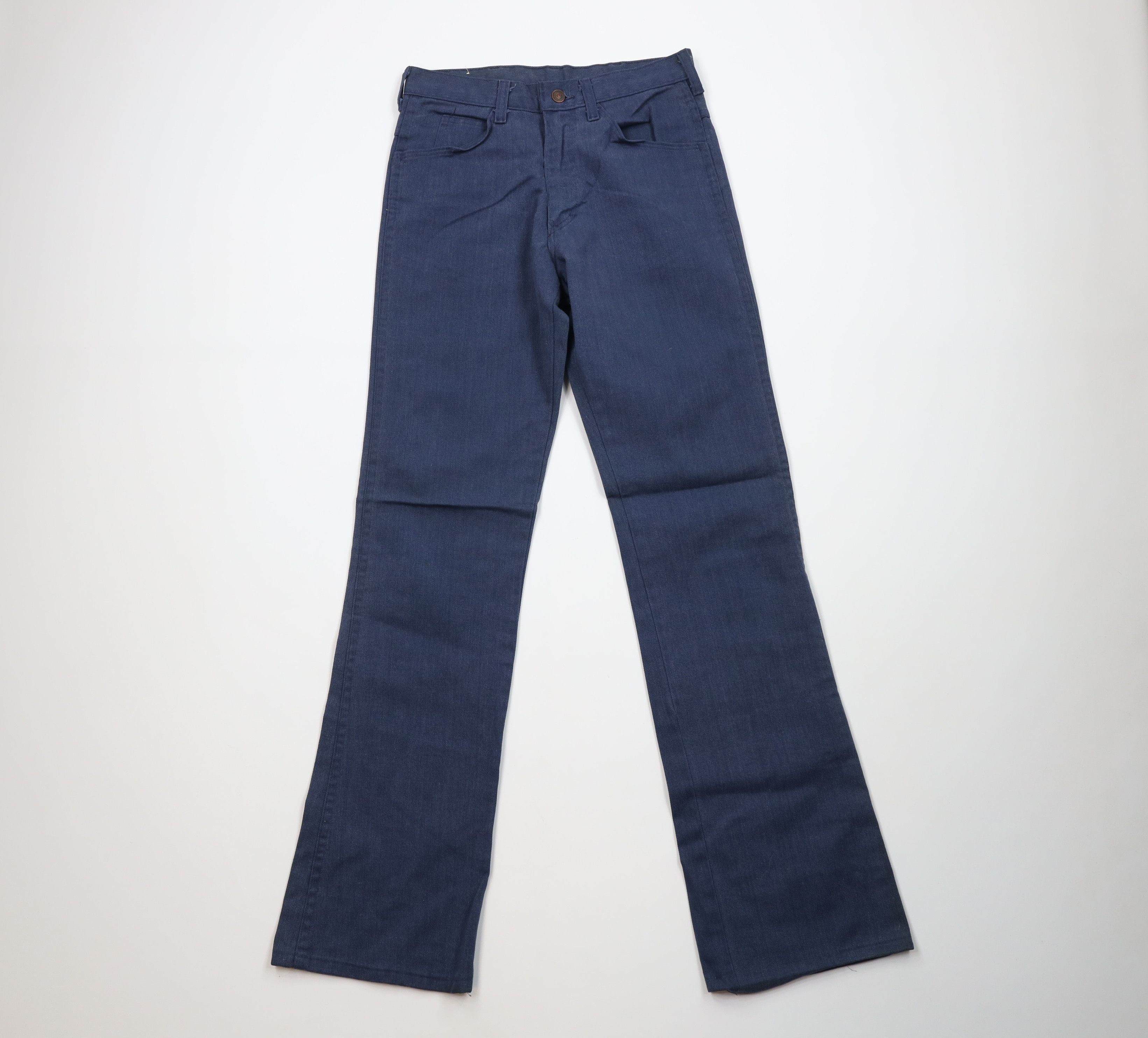 Vintage Vintage 70s Streetwear Flared Wide Leg Denim Jeans Blue USA Size US 28 / EU 44 - 1 Thumbnail