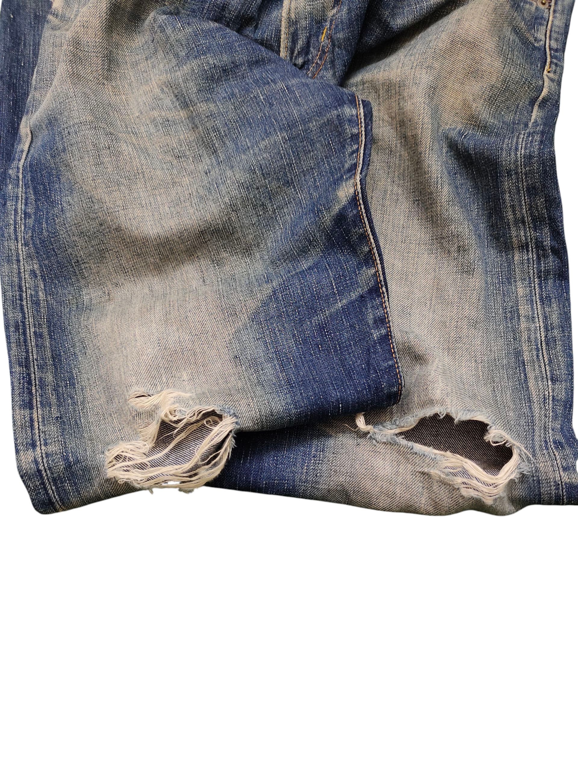 Kapital Vintage 90s Edwin 503R Regular Clawmark Distress Denim Jeans Size US 34 / EU 50 - 15 Thumbnail