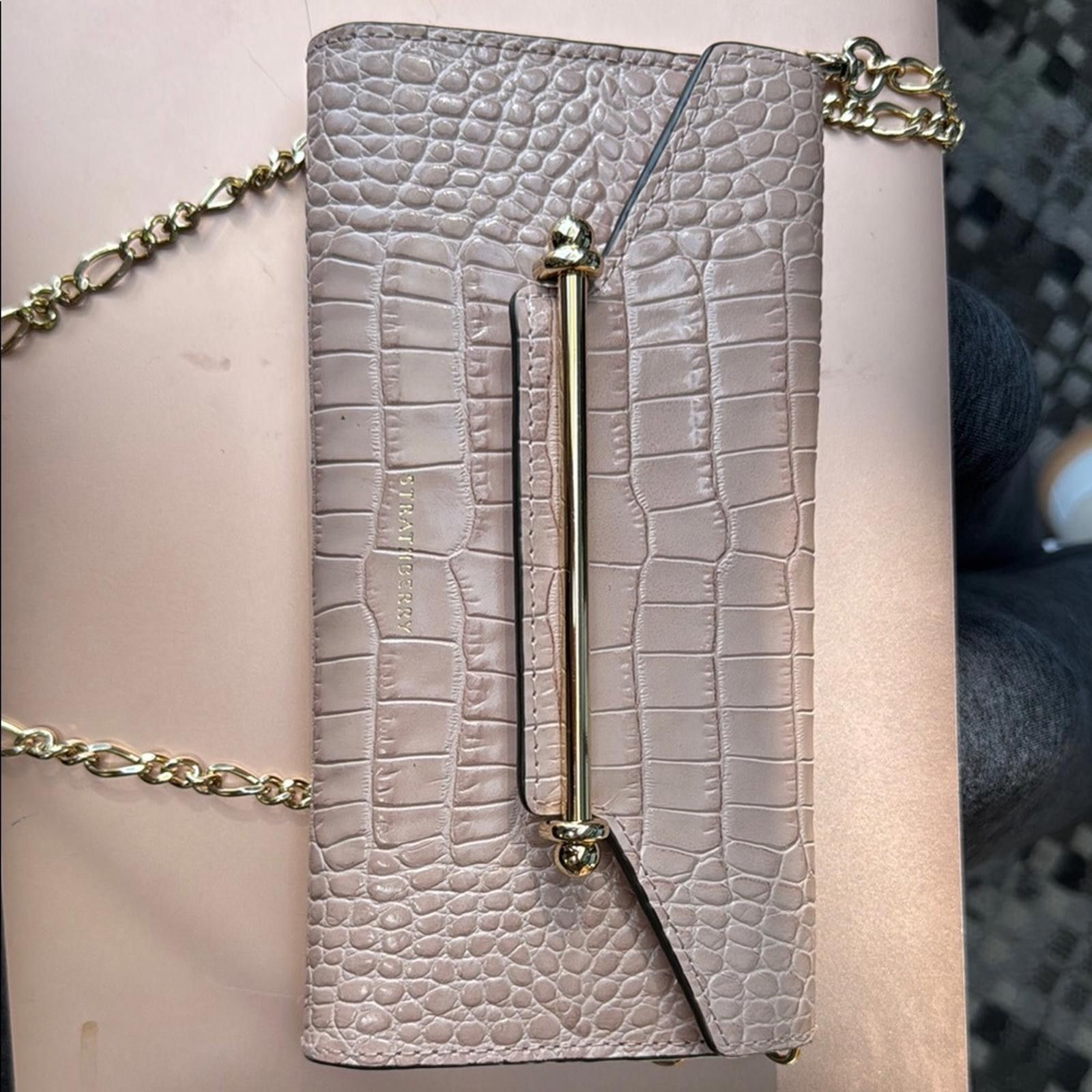 Strathberry Strathberry pink Tan Croc-Embossed Clutch Size ONE SIZE - 2 Thumbnail