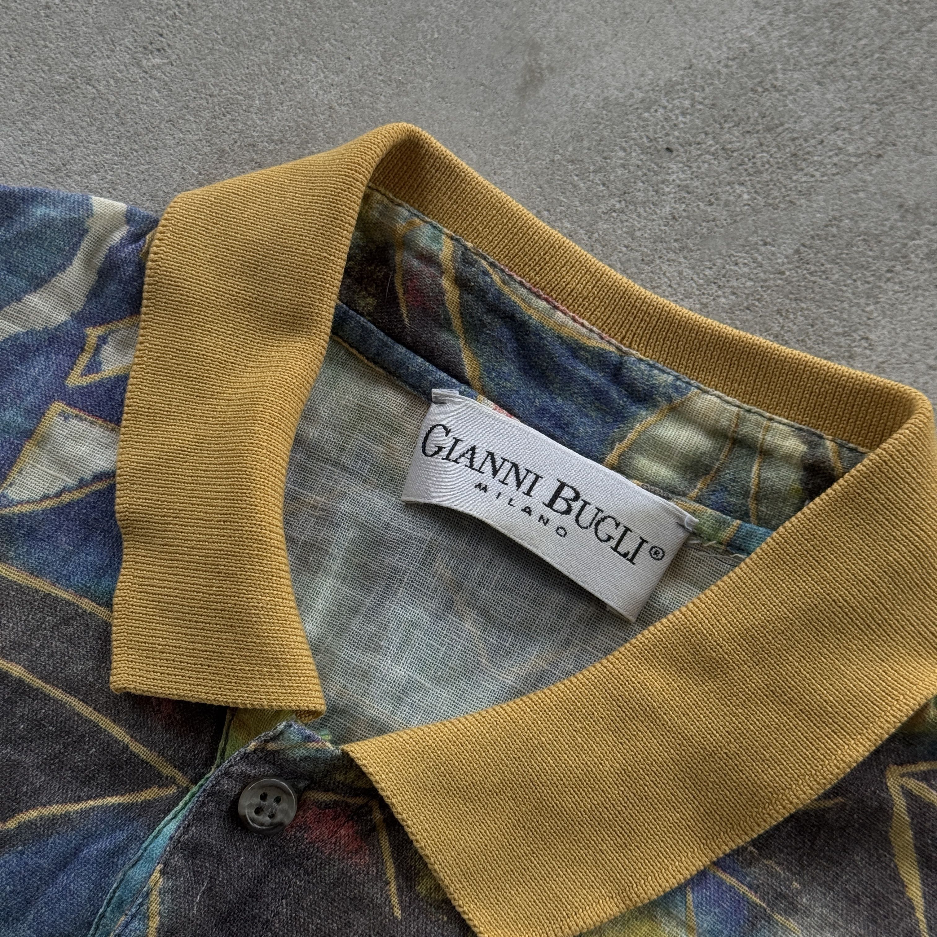 Vintage Vintage Gianni Bugli Milano Geometric Festival Polo Shirt Size US L / EU 52-54 / 3 - 4 Thumbnail