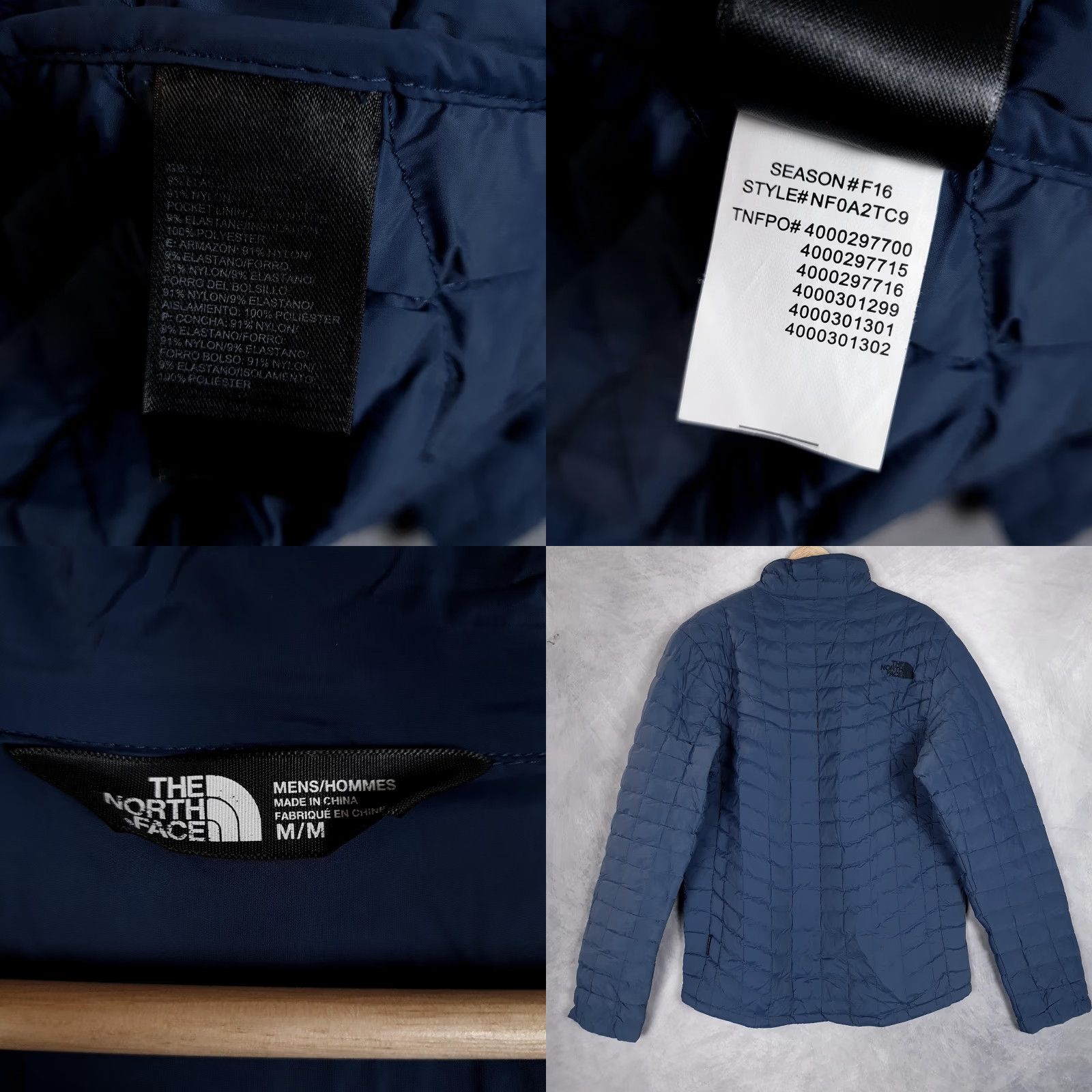 The North Face The North Face Jacket Mens M Blue ThermoBall Full Zip Puffer Lightweight Insulated Casual Fall Winter Size US M / EU 48-50 / 2 - 9 Thumbnail