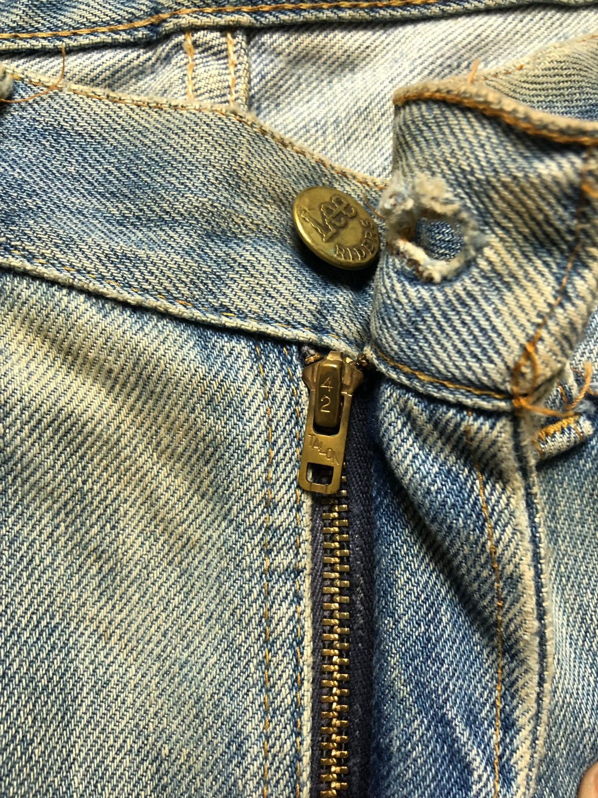 Lee Vintage 70s Lee Riders Distressed Mud Wash Jeans Size US 33 - 8 Thumbnail