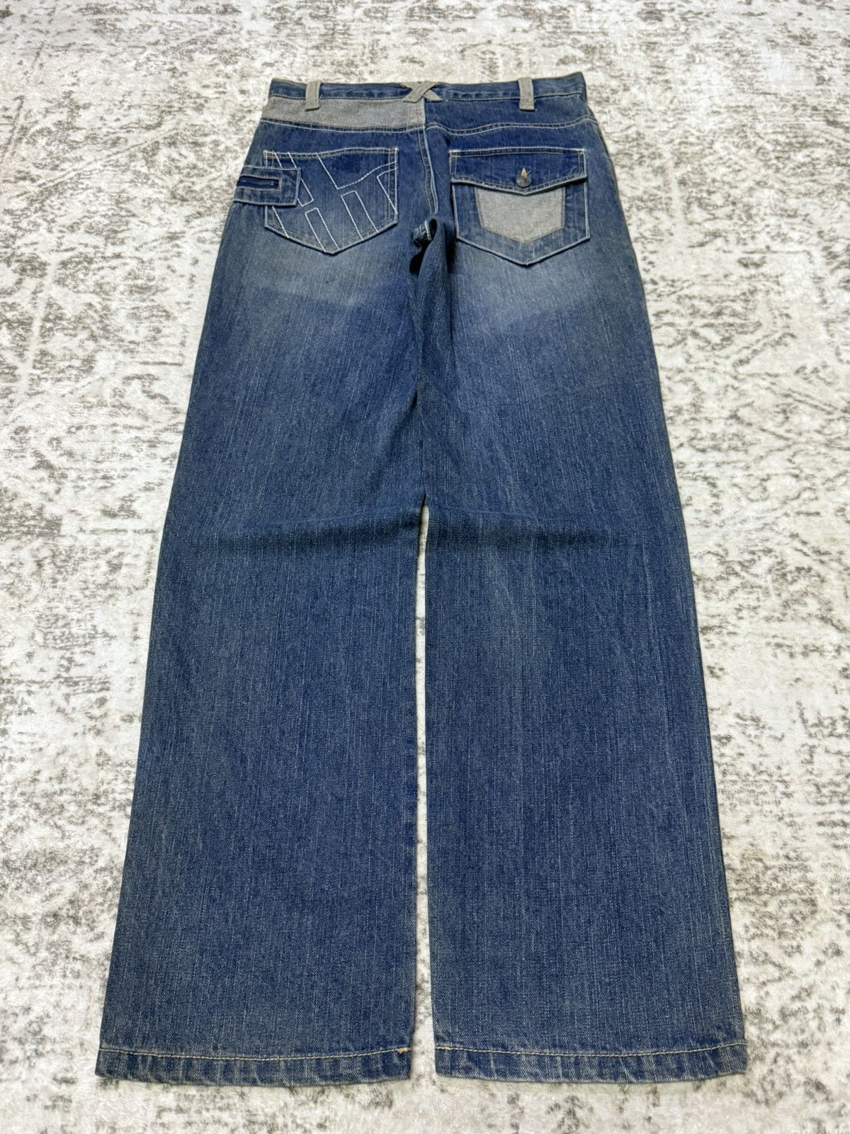 Japanese Brand Vintage Hang Ten Paneled Patchwork Reconstructed Jeans Size 28" / US 6 / IT 42 - 2 Thumbnail