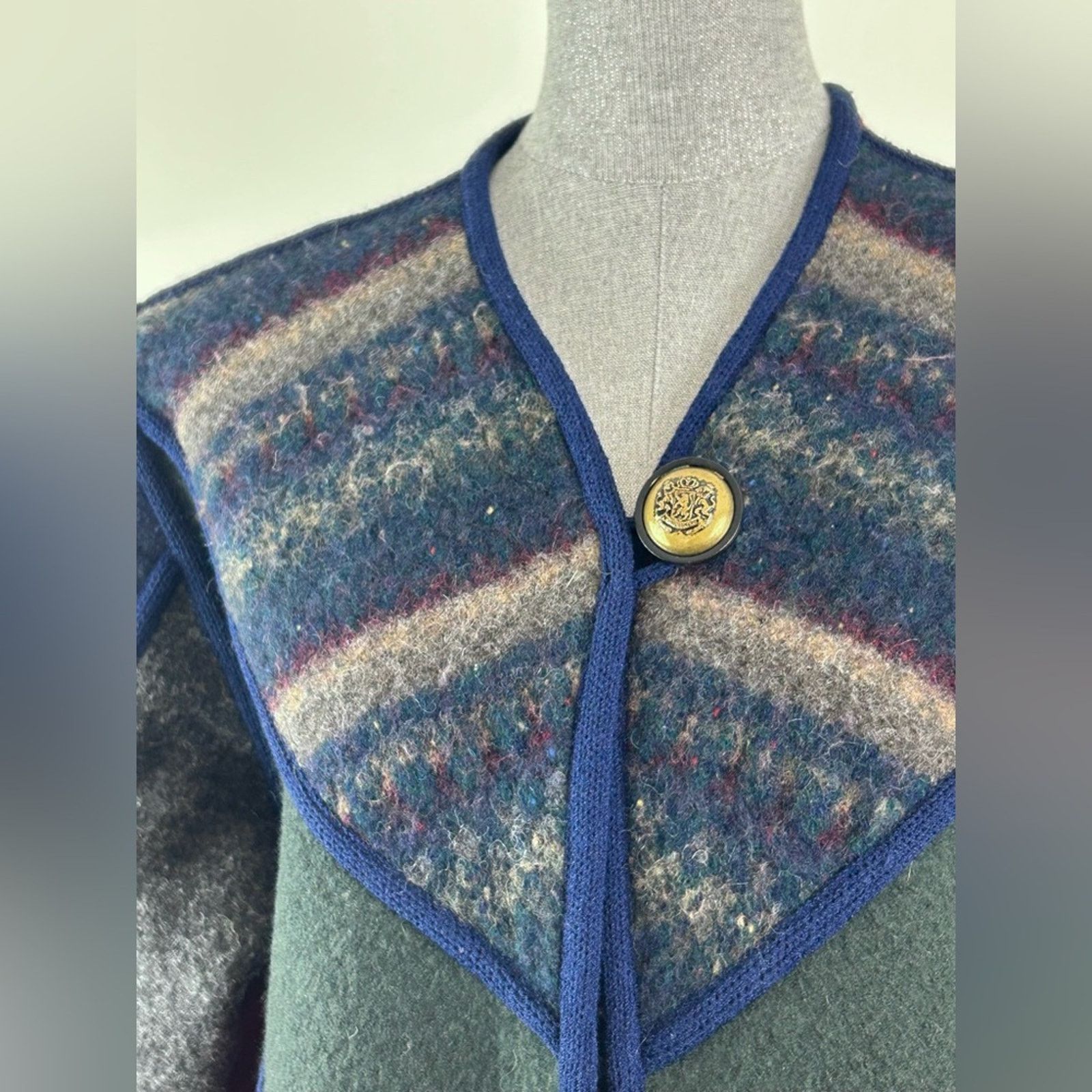 Vintage Vintage Wool Coat Mosaic Fashions Cocoon Patchwork Funky Size ONE SIZE - 6 Thumbnail